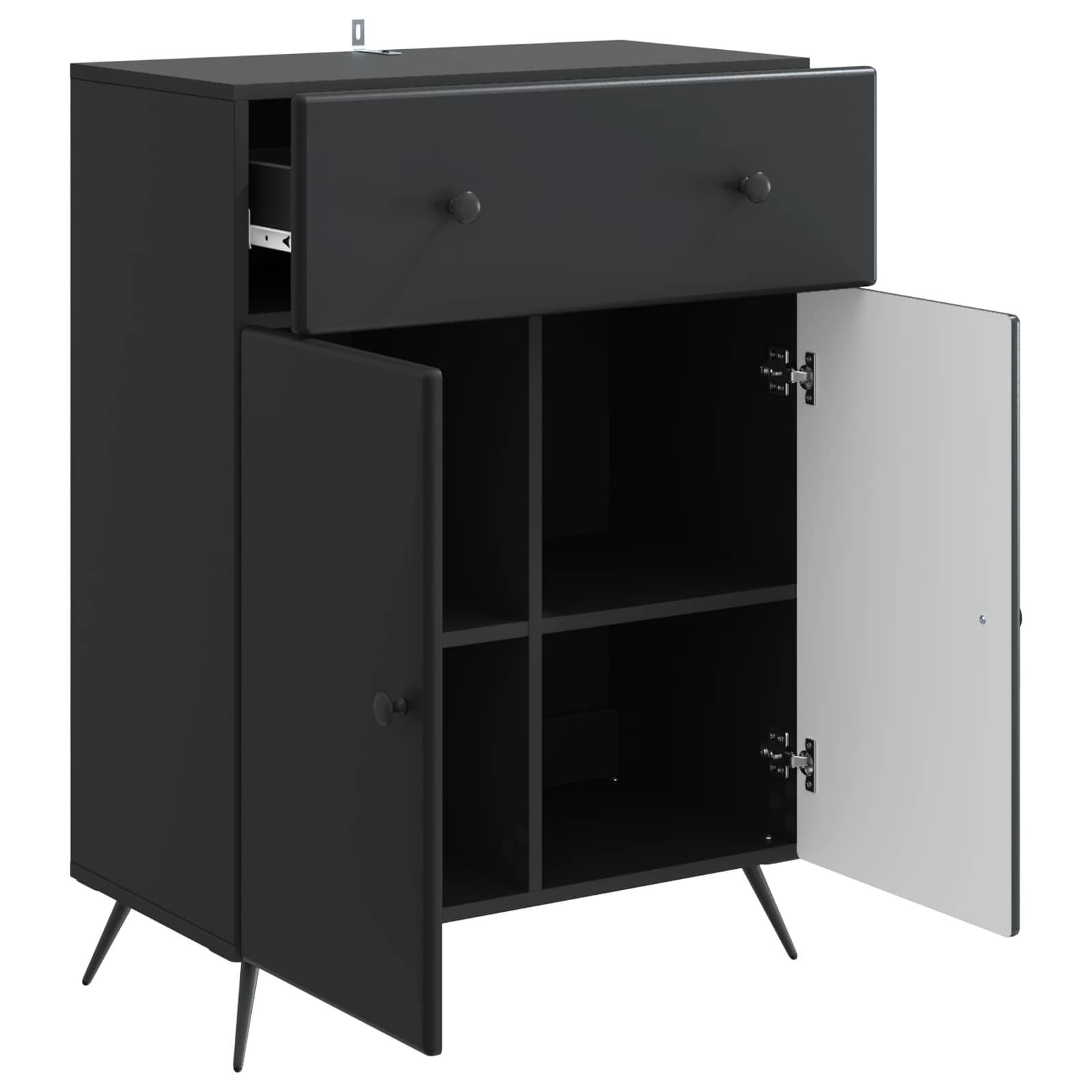 vidaXL Sideboard Schwarz 66 x 34,5 x 90 cm Holzwerkstoff