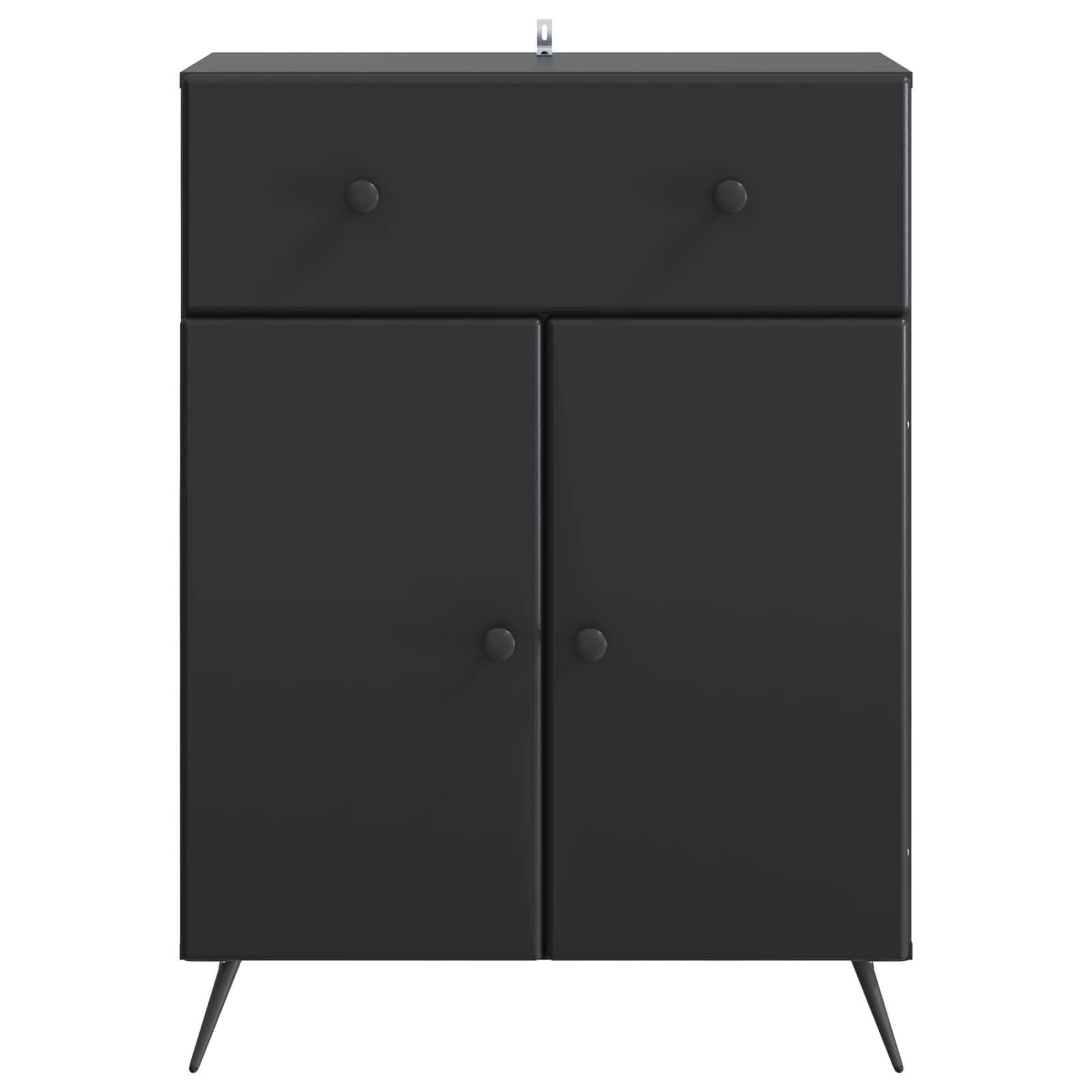 vidaXL Sideboard Schwarz 66 x 34,5 x 90 cm Holzwerkstoff