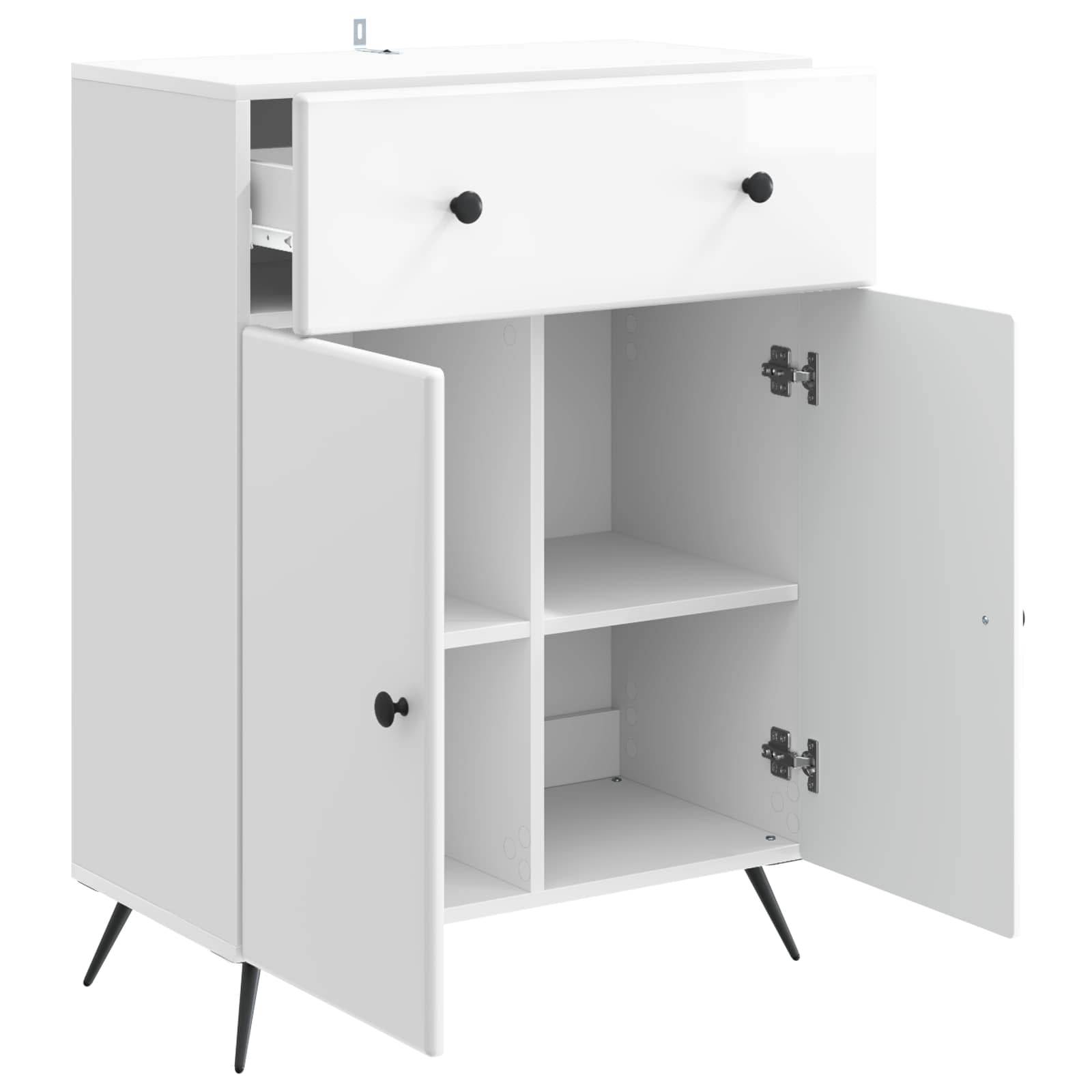 vidaXL Sideboard Hochglanz Weiß 66 x 34,5 x 90 cm Holzwerkstoff