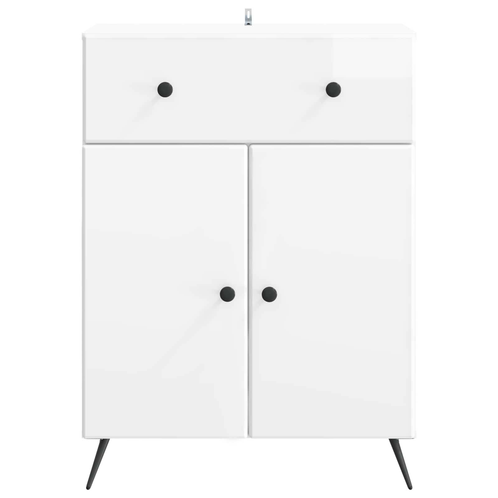 vidaXL Sideboard Hochglanz Weiß 66 x 34,5 x 90 cm Holzwerkstoff