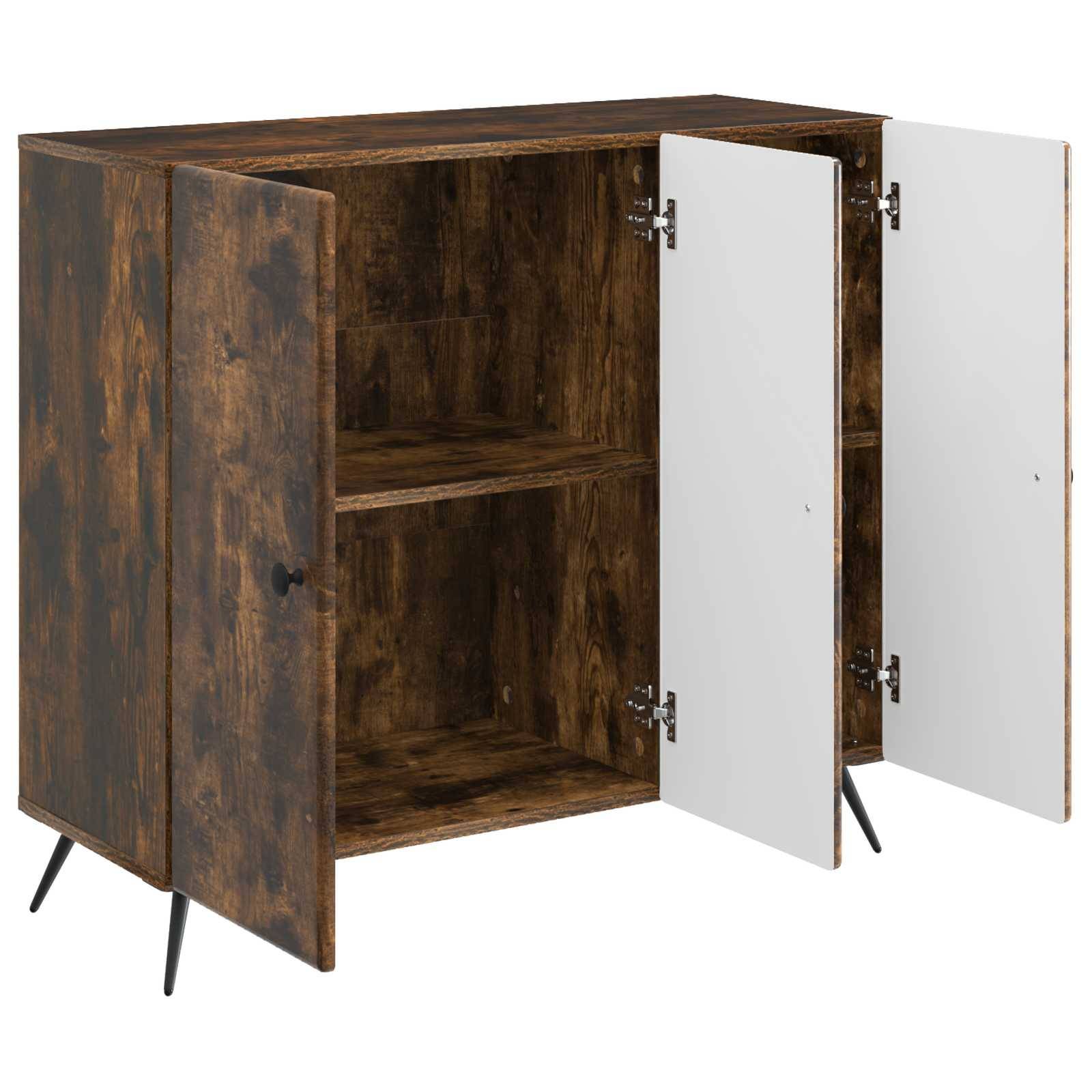 vidaXL Sideboard Geräucherte Eiche 89 x 34,5 x 80 cm Holzwerkstoff