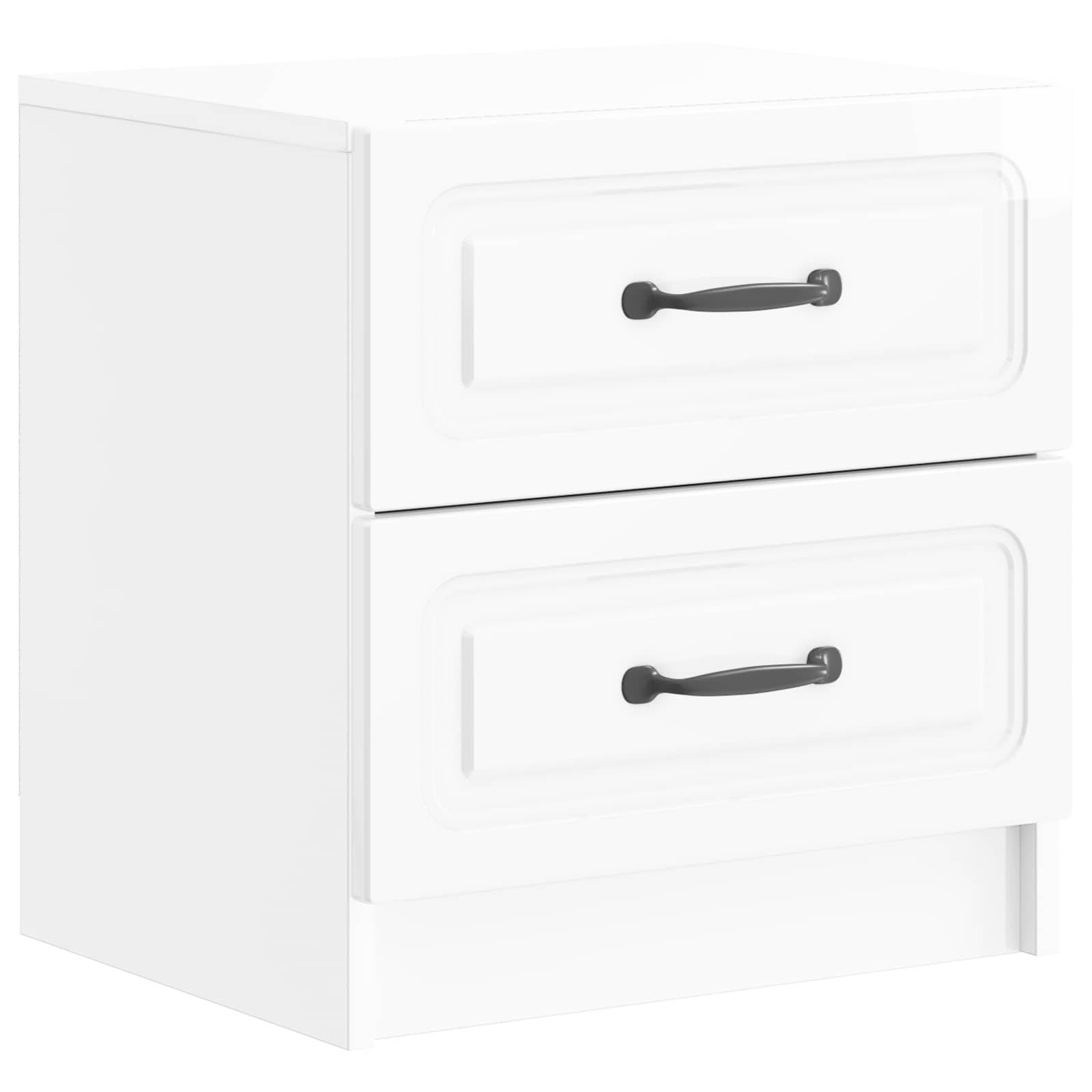 vidaXL Nachttisch Hochglanz Weiß 43 x 34,5 x 44,5 cm Holzwerkstoff