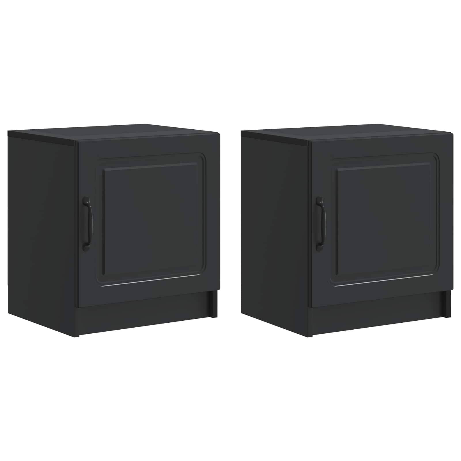 vidaXL Nachttisch 2 pcs Schwarz 43 x 34,5 x 47 cm Holzwerkstoff