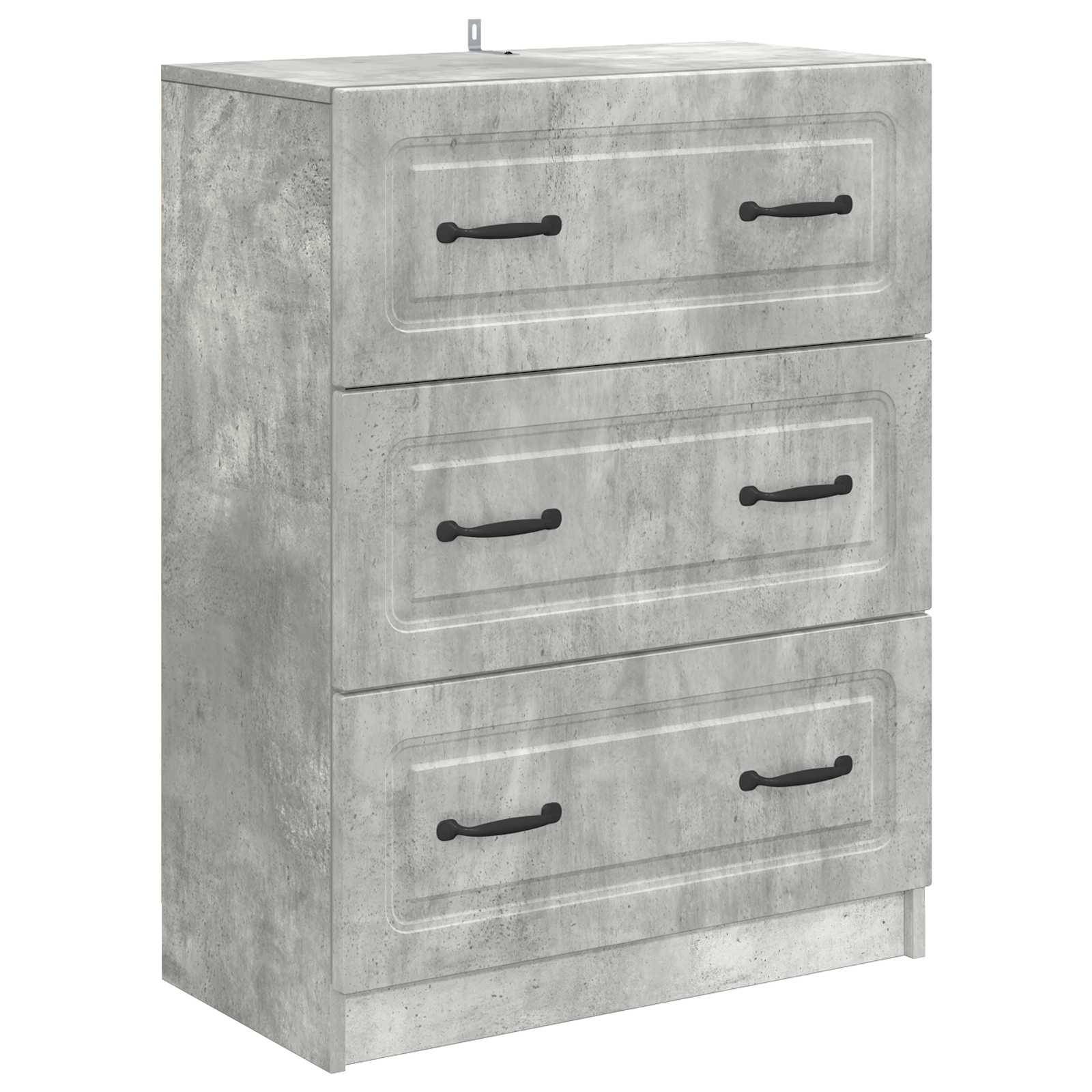 vidaXL Schubladenschrank Betongrau 66 x 34,5 x 87 cm Holzwerkstoff
