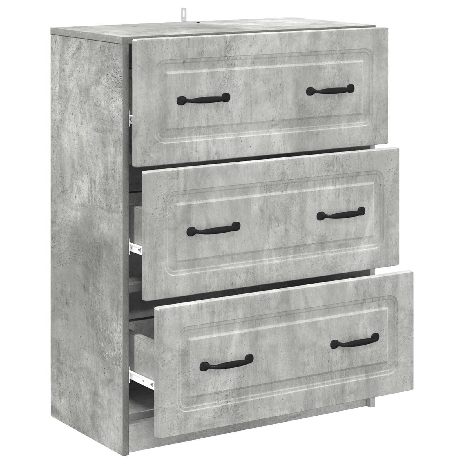vidaXL Schubladenschrank Betongrau 66 x 34,5 x 87 cm Holzwerkstoff