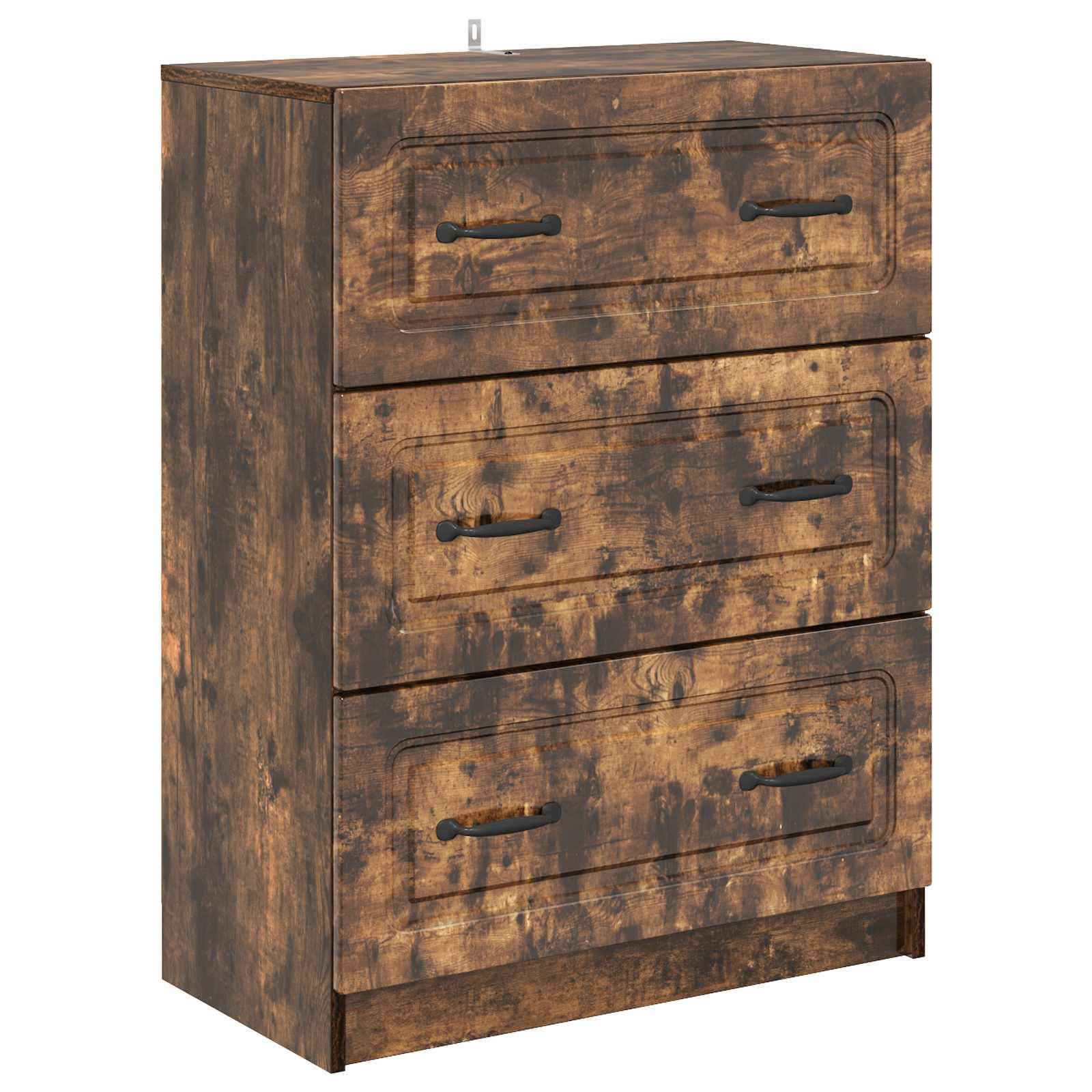 vidaXL Schubladenschrank Geräucherte Eiche 66 x 34,5 x 87 cm