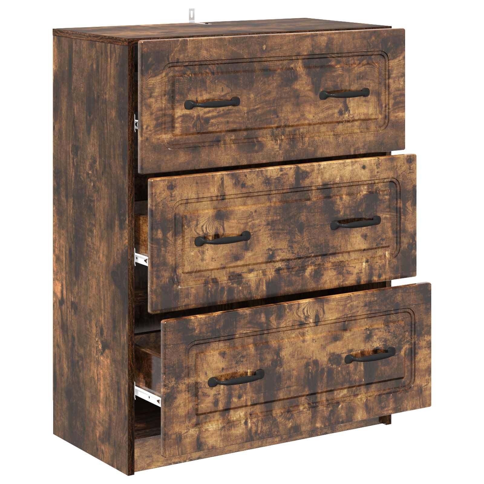 vidaXL Schubladenschrank Geräucherte Eiche 66 x 34,5 x 87 cm