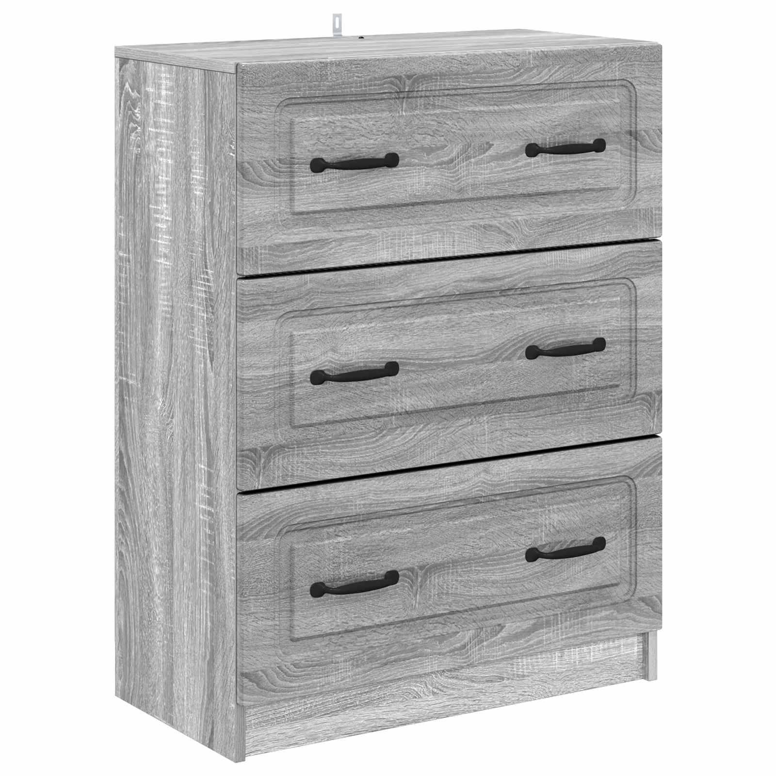 vidaXL Schubladenschrank Graues Sonoma 66 x 34,5 x 87 cm Holzwerkstoff