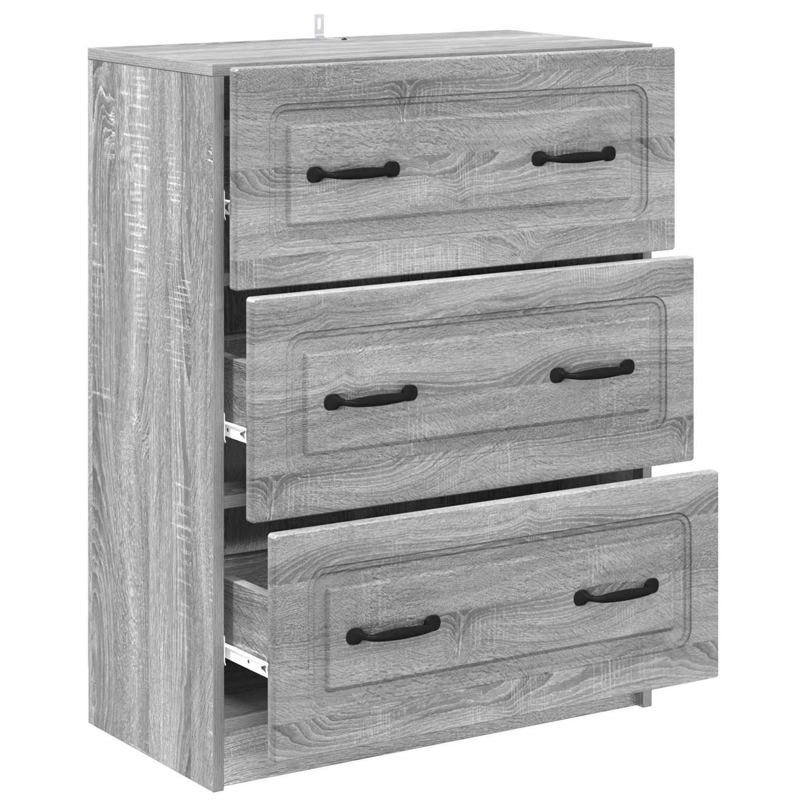 vidaXL Schubladenschrank Graues Sonoma 66 x 34,5 x 87 cm Holzwerkstoff