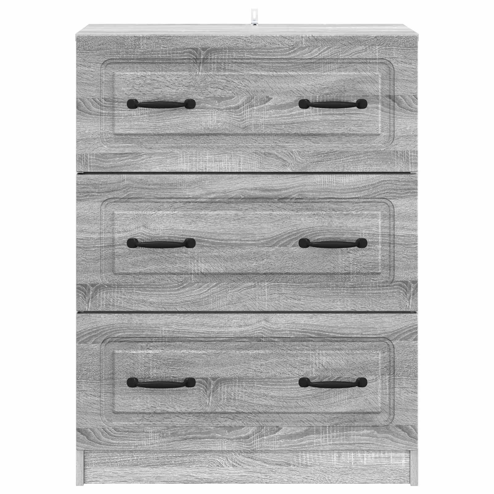 vidaXL Schubladenschrank Graues Sonoma 66 x 34,5 x 87 cm Holzwerkstoff