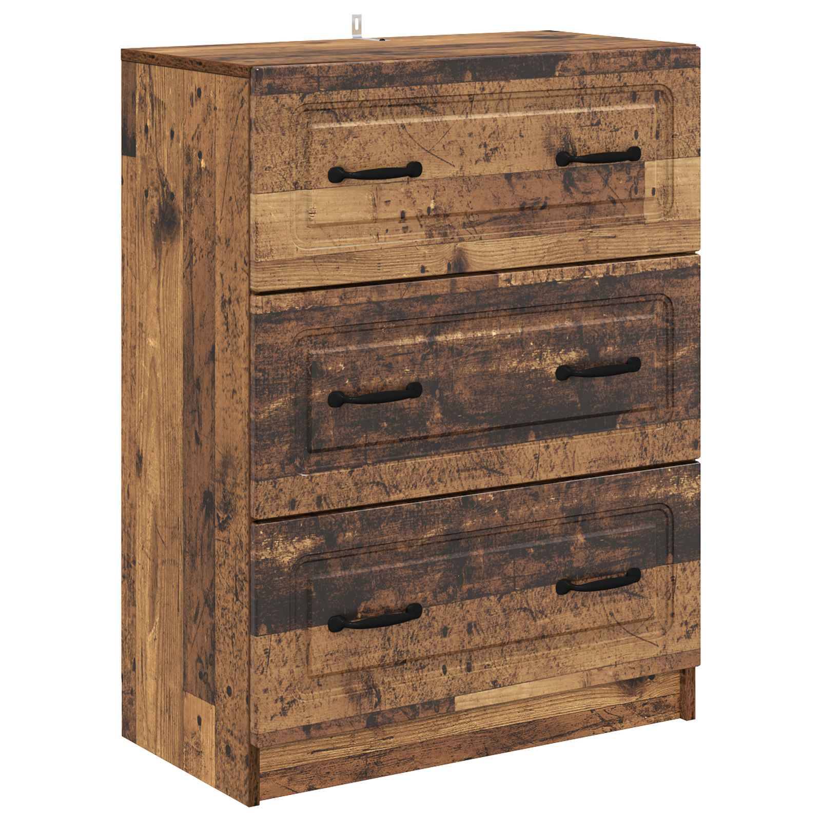 vidaXL Schubladenschrank Altholz 66 x 34,5 x 87 cm Holzwerkstoff