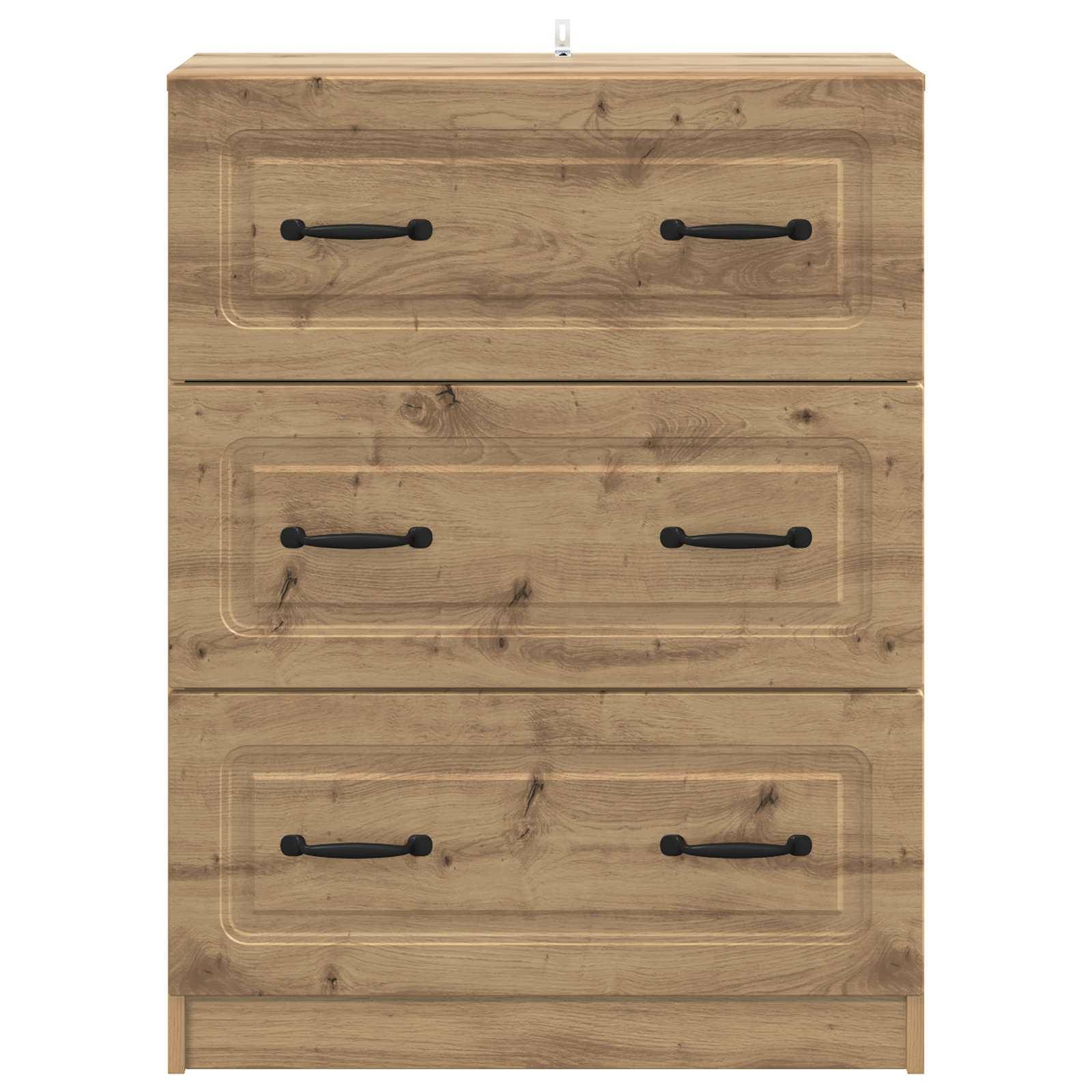 vidaXL Schubladenschrank Artisan-Eiche 66 x 34,5 x 87 cm Holzwerkstoff