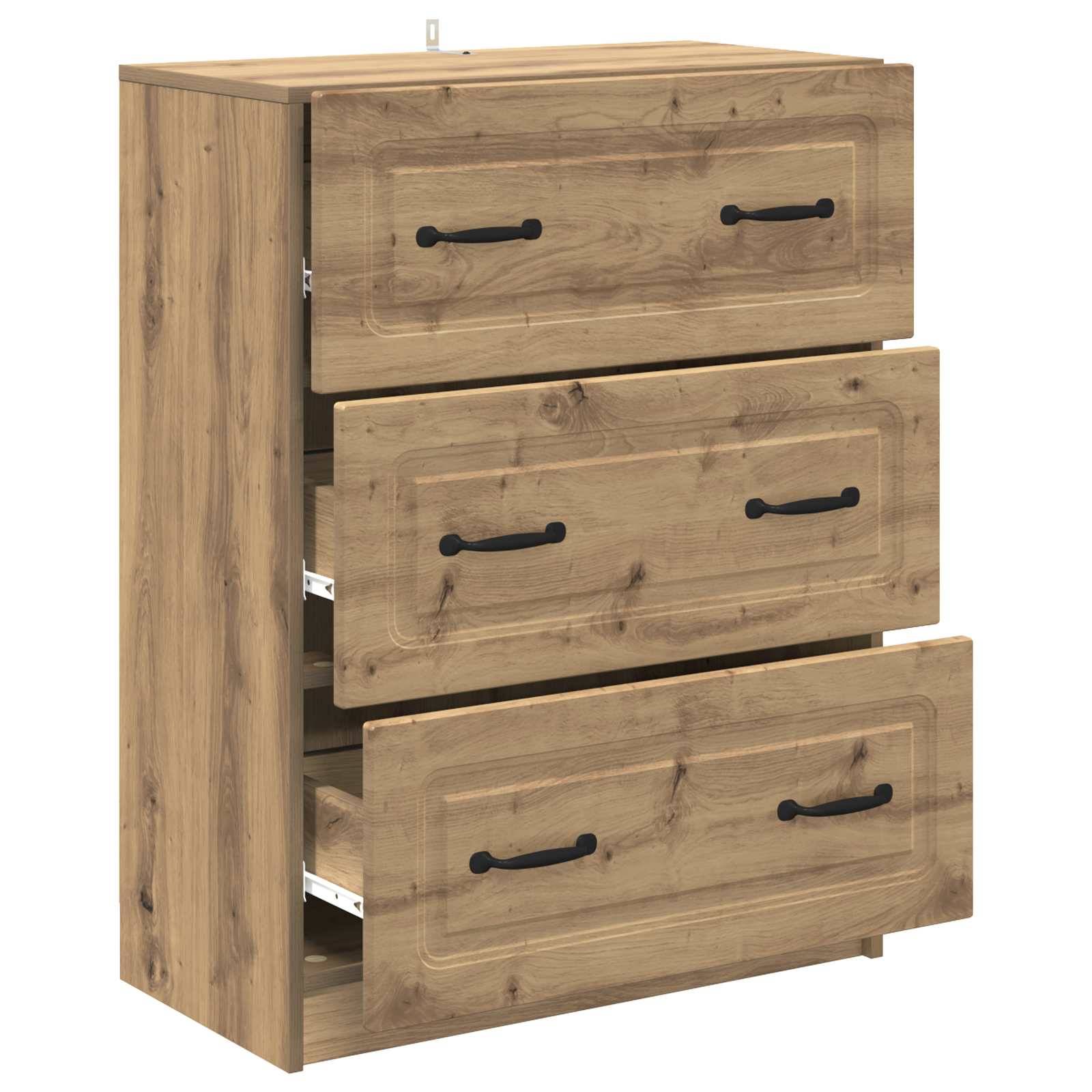 vidaXL Schubladenschrank Artisan-Eiche 66 x 34,5 x 87 cm Holzwerkstoff