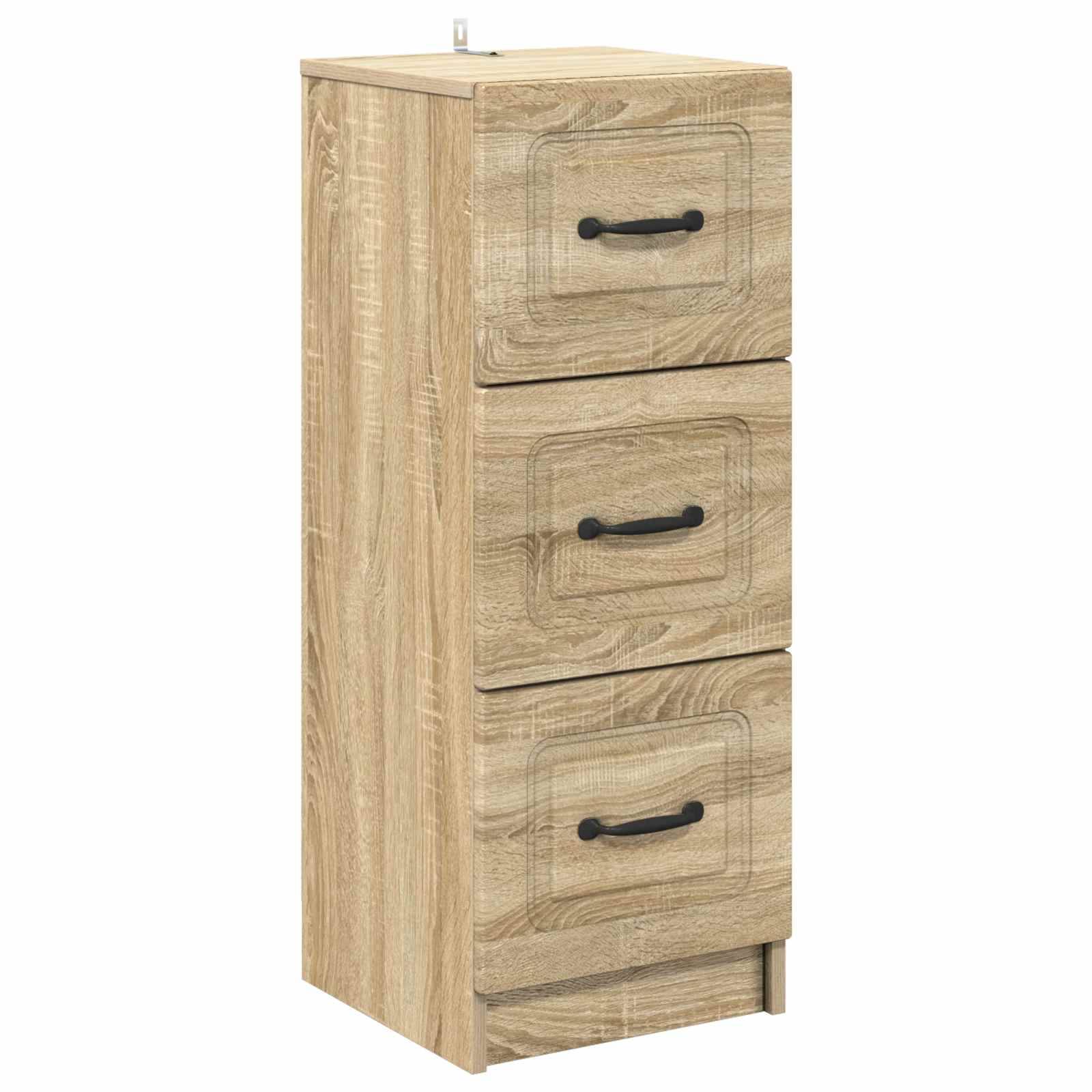 vidaXL Schubladenschrank Sonoma-Eiche 33 x 34,5 x 87 cm Holzwerkstoff