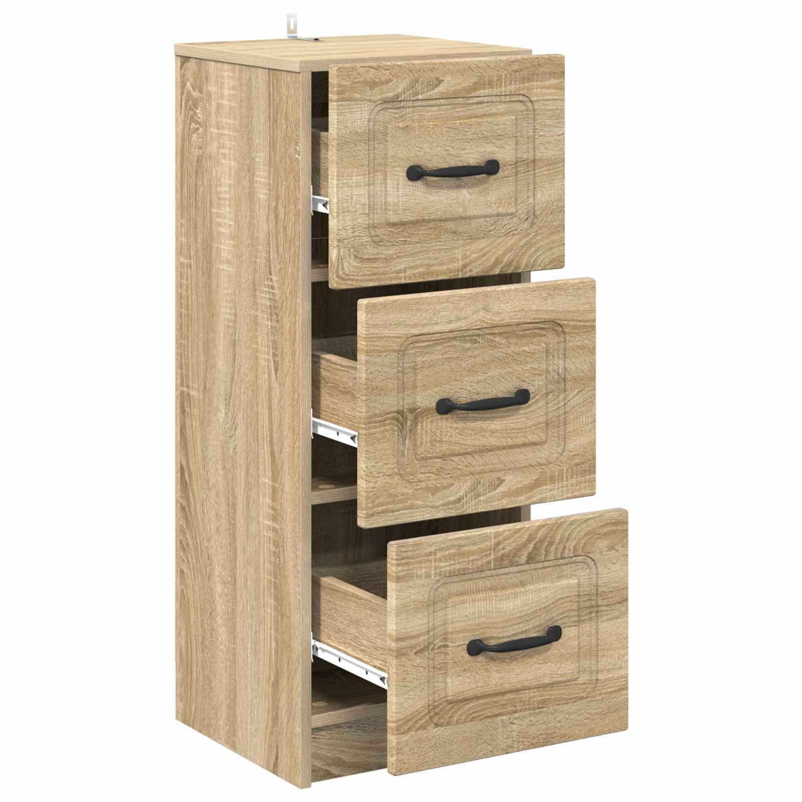 vidaXL Schubladenschrank Sonoma-Eiche 33 x 34,5 x 87 cm Holzwerkstoff