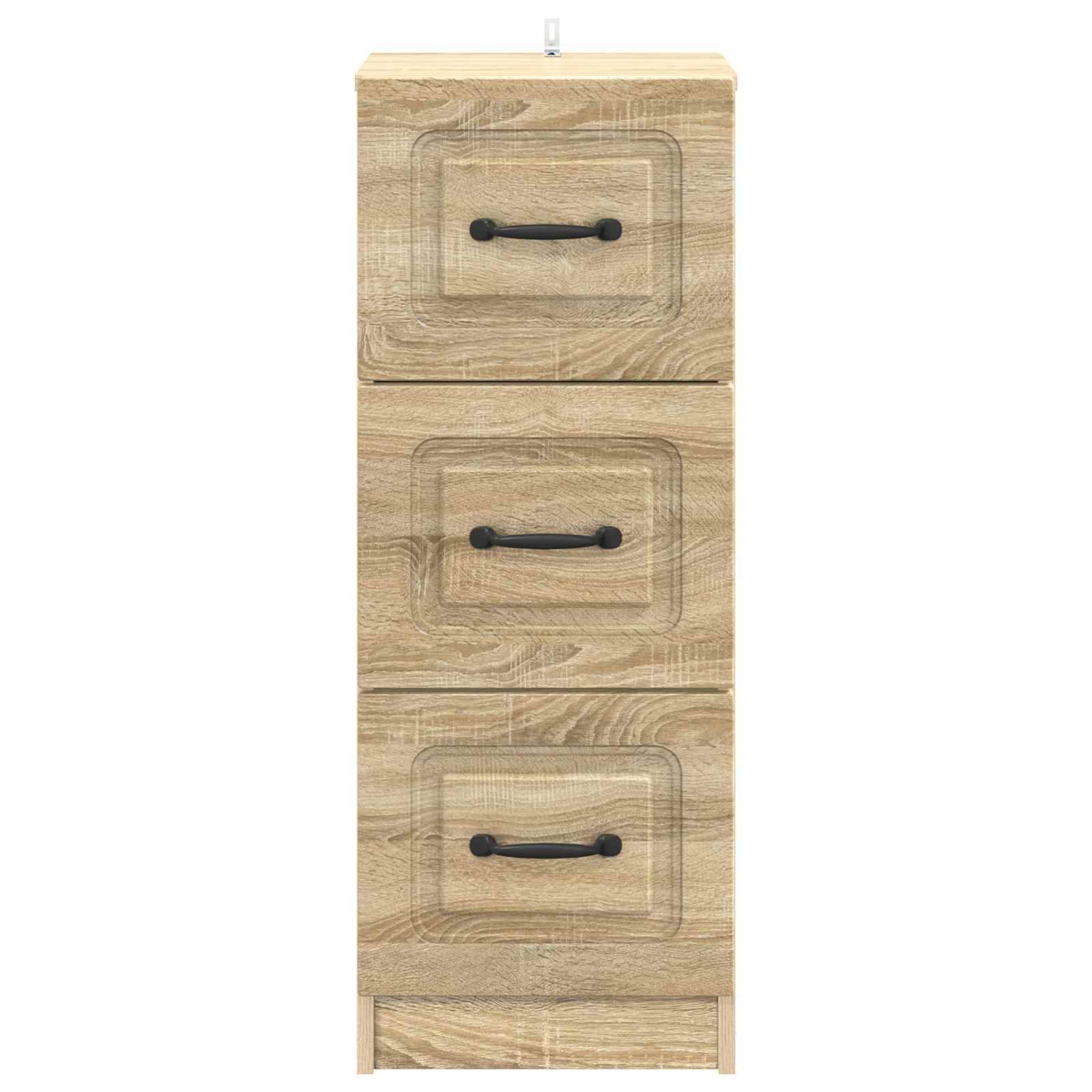 vidaXL Schubladenschrank Sonoma-Eiche 33 x 34,5 x 87 cm Holzwerkstoff