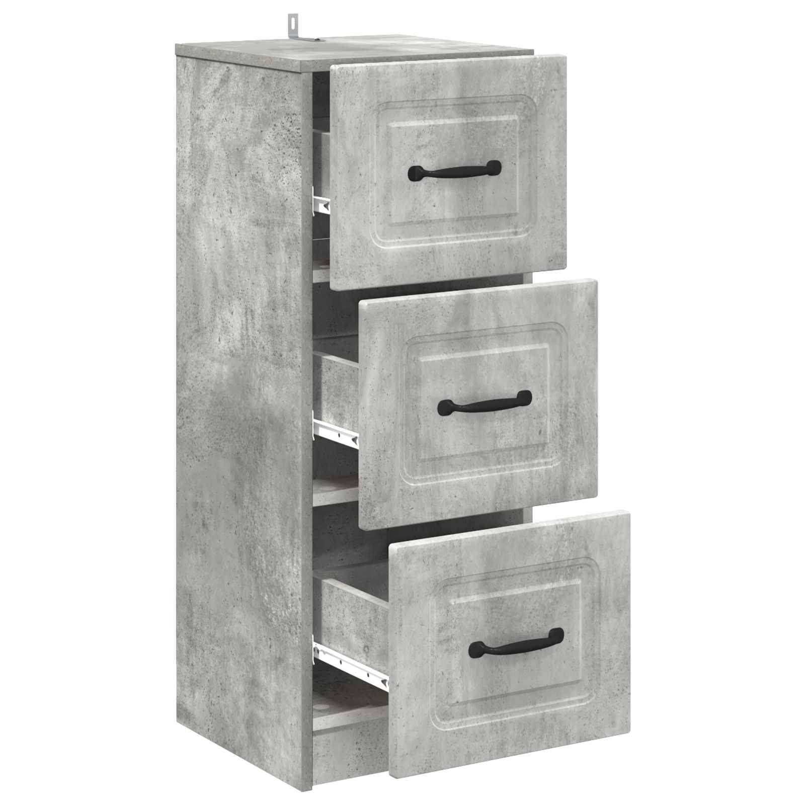 vidaXL Schubladenschrank Betongrau 33 x 34,5 x 87 cm Holzwerkstoff