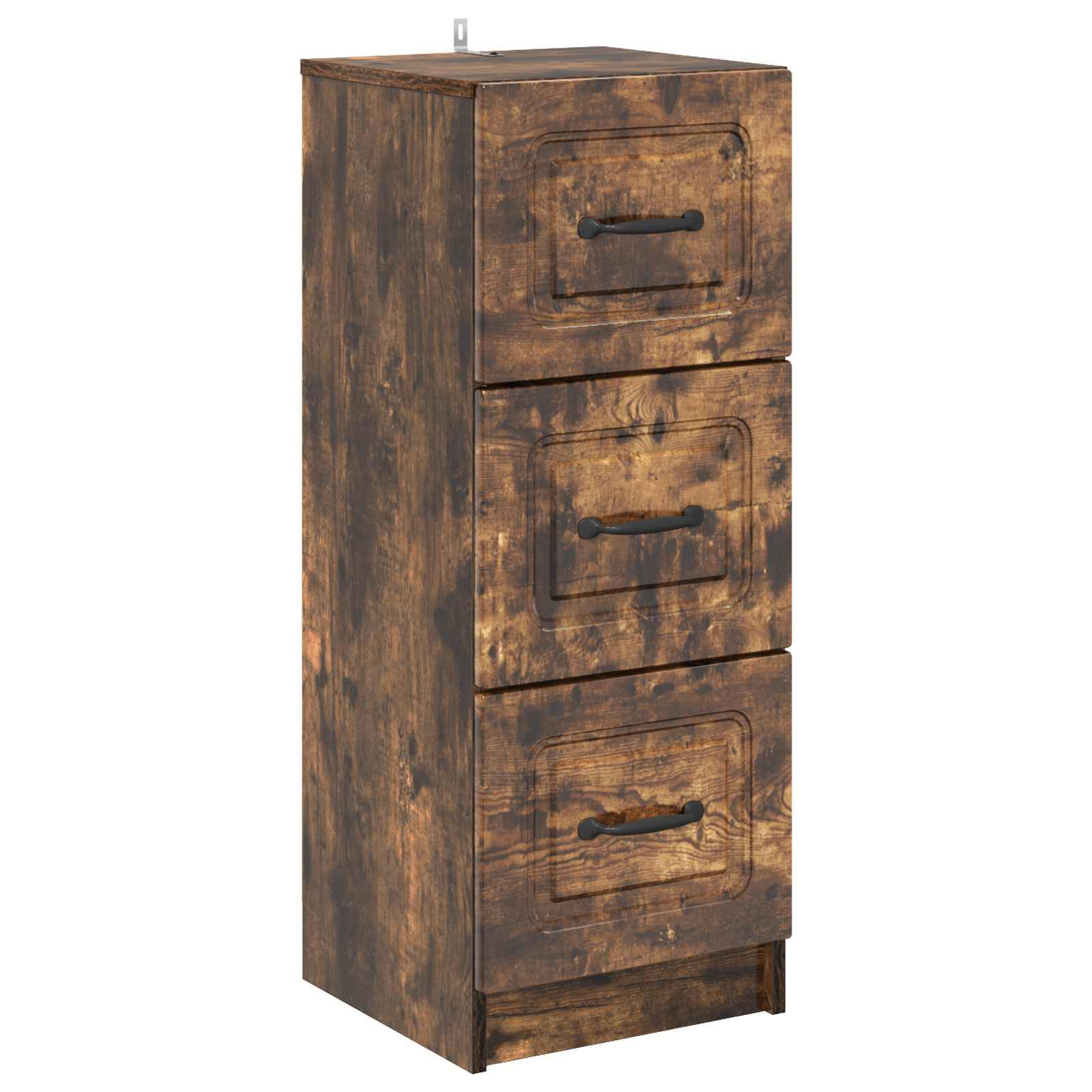 vidaXL Schubladenschrank Geräucherte Eiche 33 x 34,5 x 87 cm