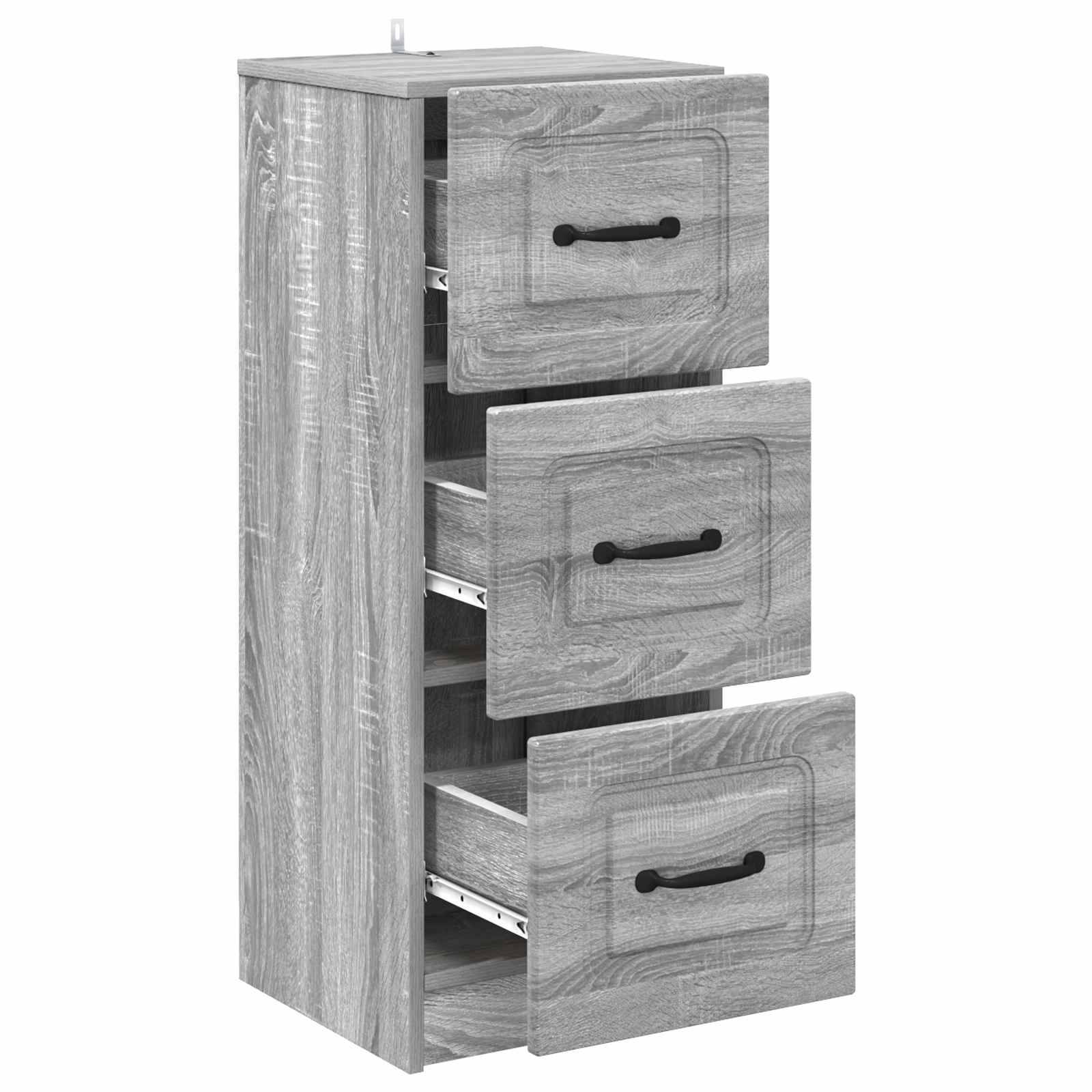 vidaXL Schubladenschrank Graues Sonoma 33 x 34,5 x 87 cm Holzwerkstoff