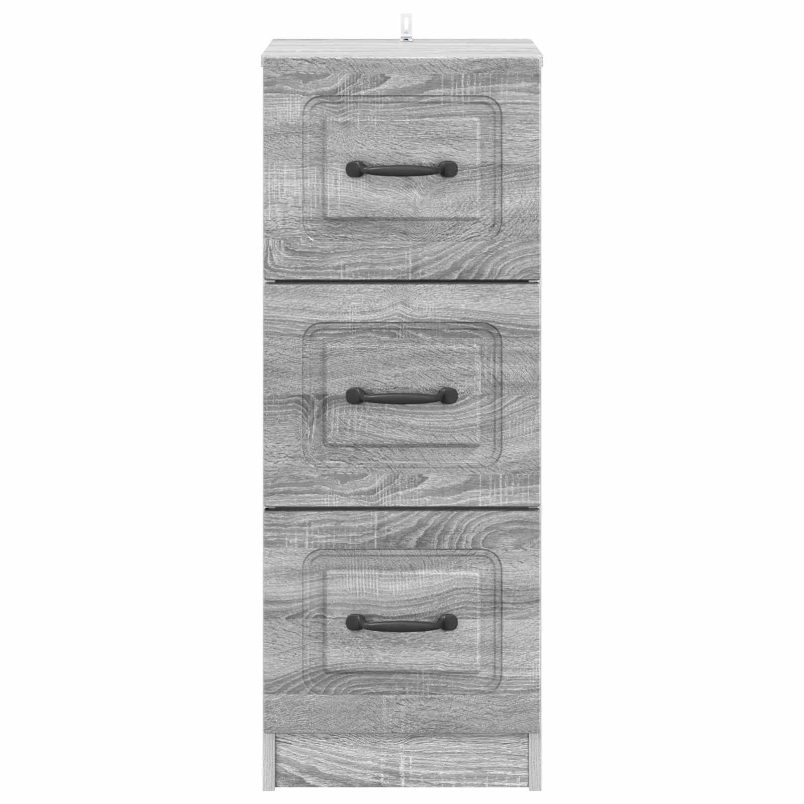 vidaXL Schubladenschrank Graues Sonoma 33 x 34,5 x 87 cm Holzwerkstoff