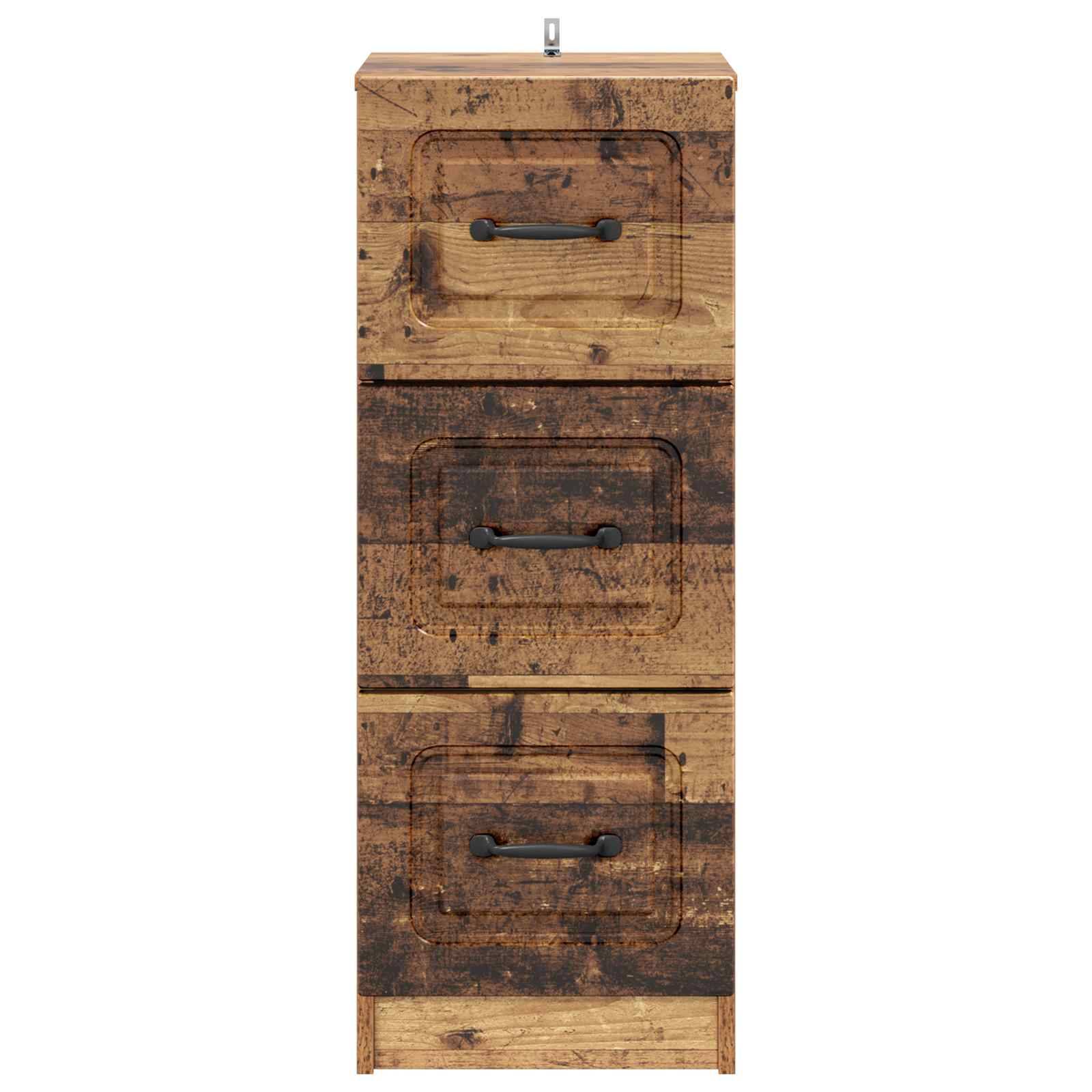 vidaXL Schubladenschrank Altholz 33 x 34,5 x 87 cm Holzwerkstoff