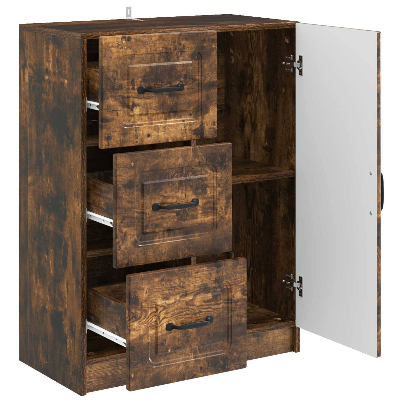 vidaXL Sideboard Geräucherte Eiche 66 x 34,5 x 87 cm Holzwerkstoff