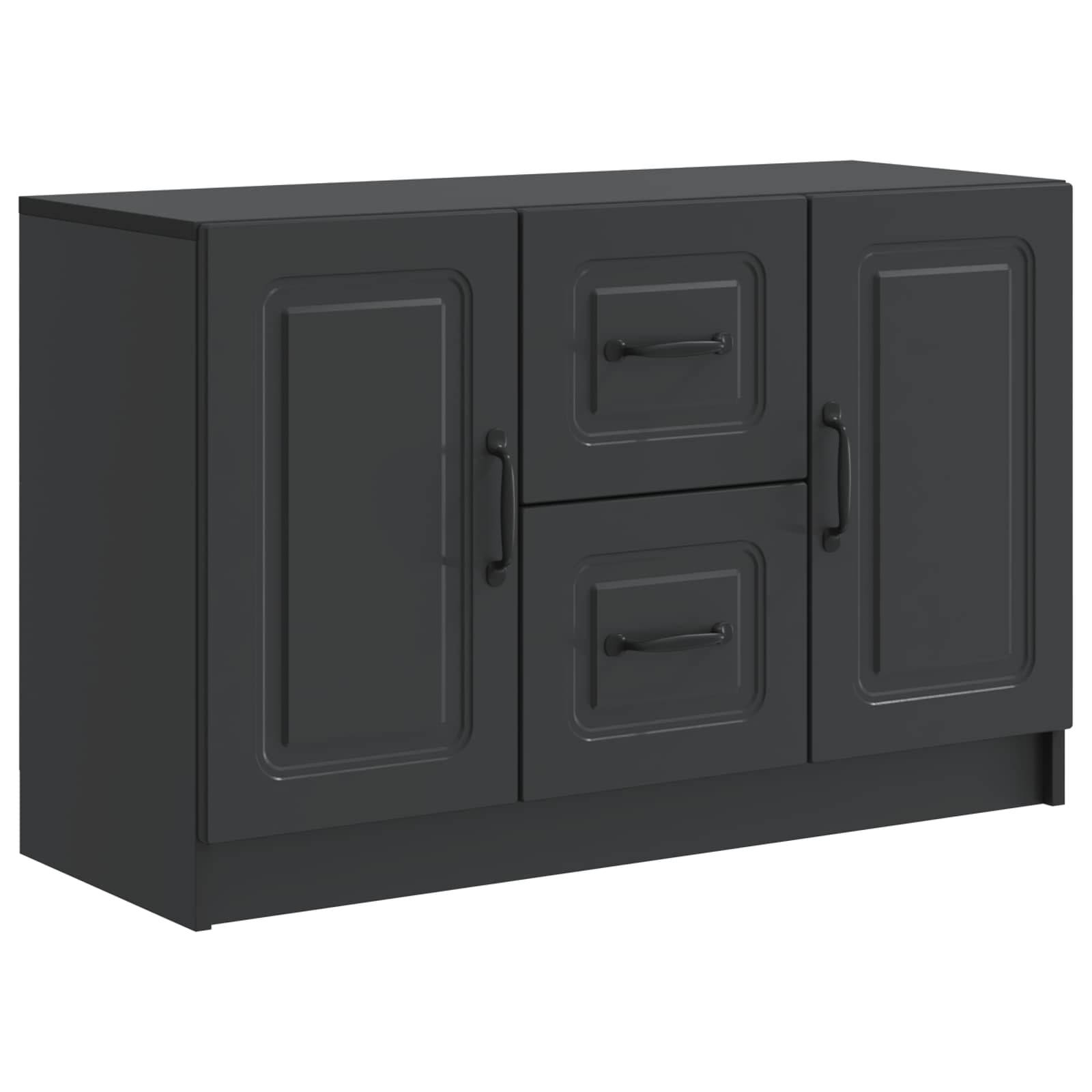 vidaXL Sideboard Schwarz 89 x 34,5 x 57 cm Holzwerkstoff