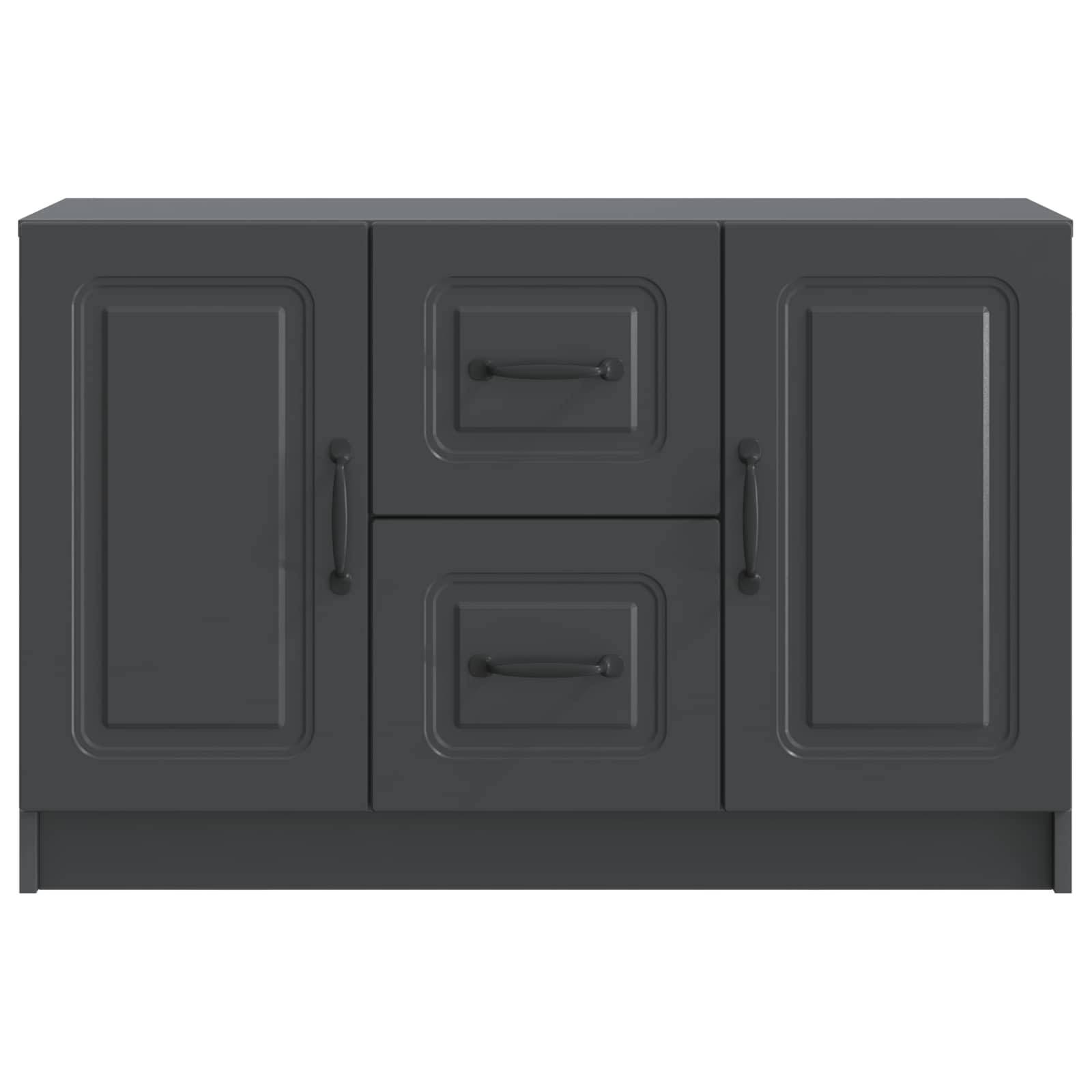 vidaXL Sideboard Schwarz 89 x 34,5 x 57 cm Holzwerkstoff