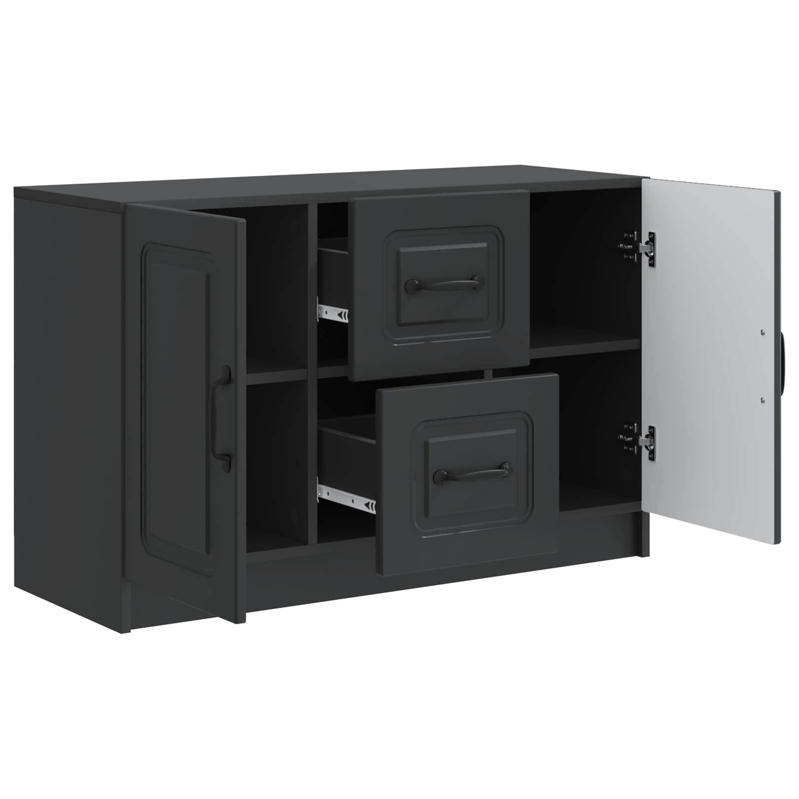 vidaXL Sideboard Schwarz 89 x 34,5 x 57 cm Holzwerkstoff