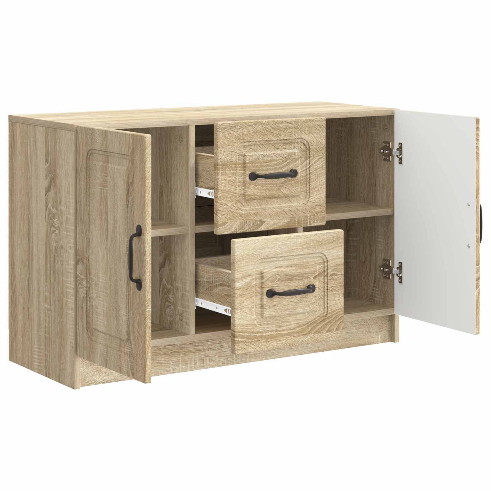 vidaXL Sideboard Sonoma-Eiche 89 x 34,5 x 57 cm Holzwerkstoff