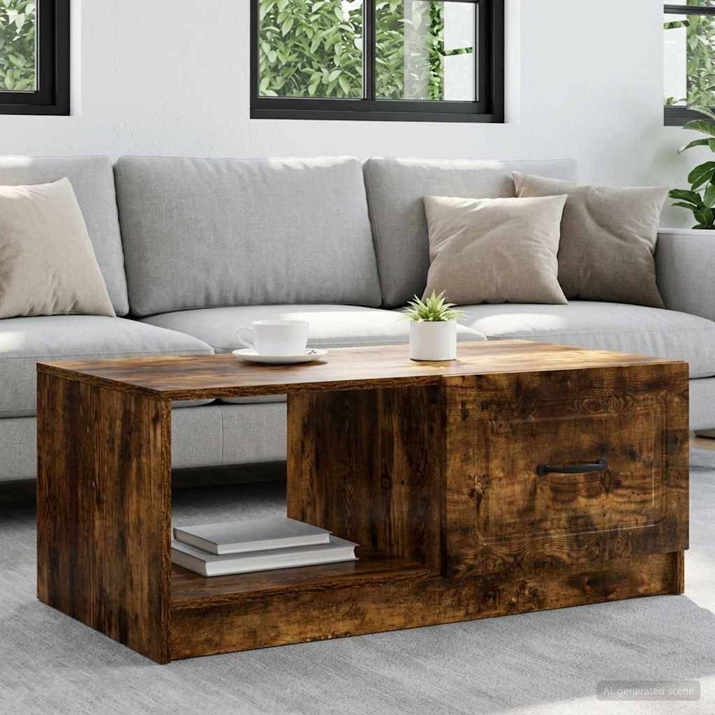 vidaXL Couchtisch Geräucherte Eiche 90 x 50 x 37 cm Holzwerkstoff