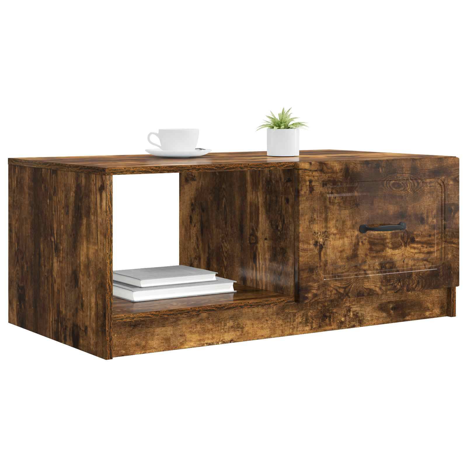 vidaXL Couchtisch Geräucherte Eiche 90 x 50 x 37 cm Holzwerkstoff