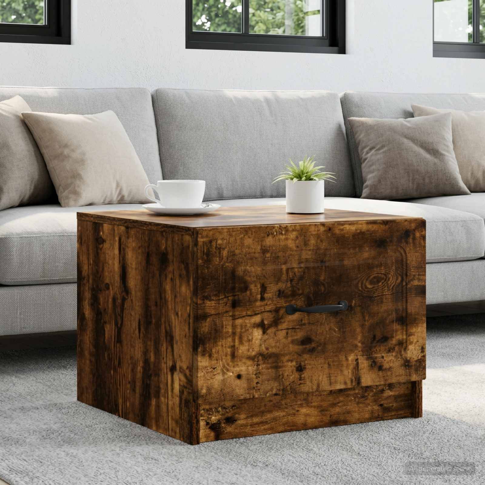 vidaXL Couchtisch Geräucherte Eiche 49 x 50 x 37 cm Holzwerkstoff