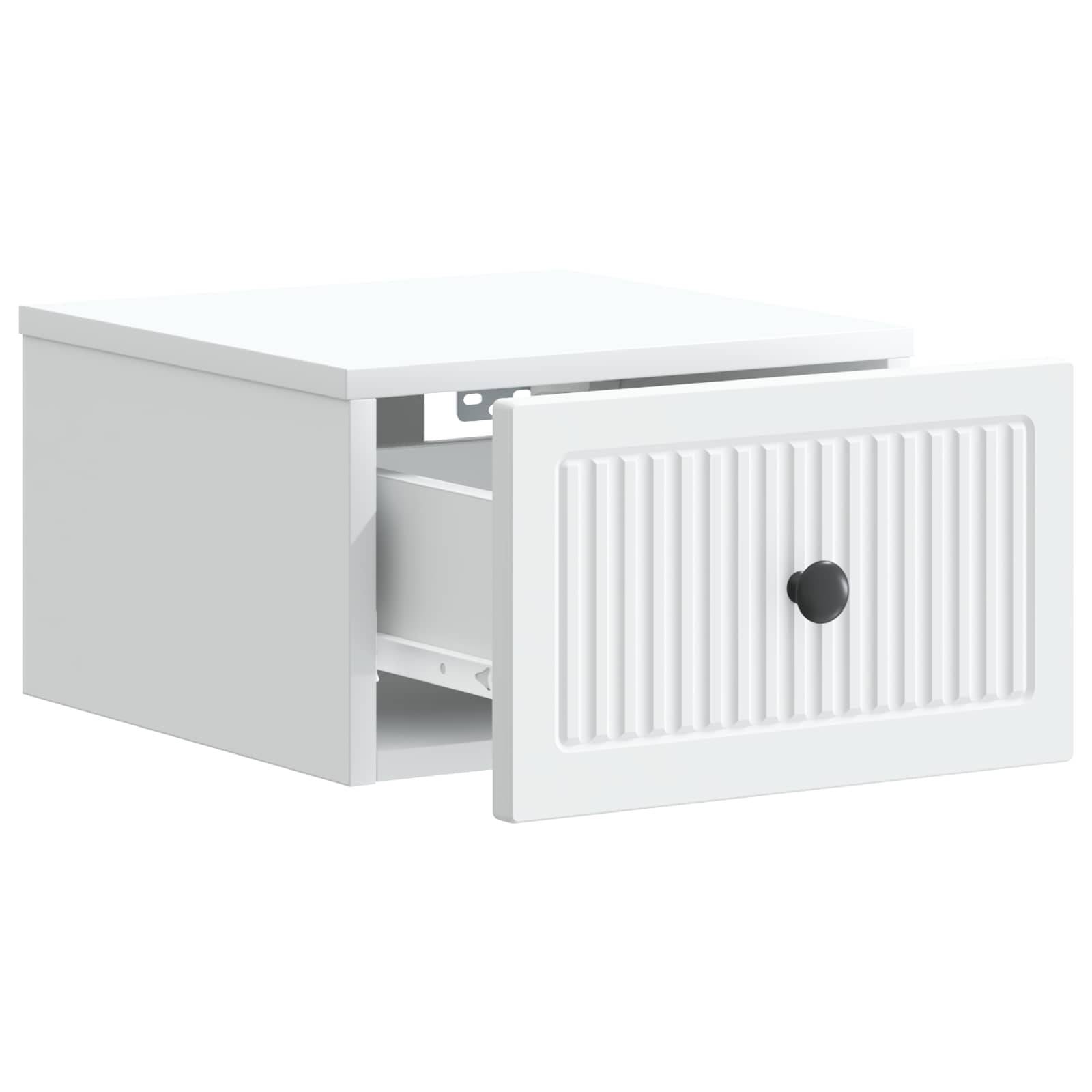 vidaXL Wandmontierter Nachttisch 2 pcs Weiß 33 x 34,5 x 20 cm