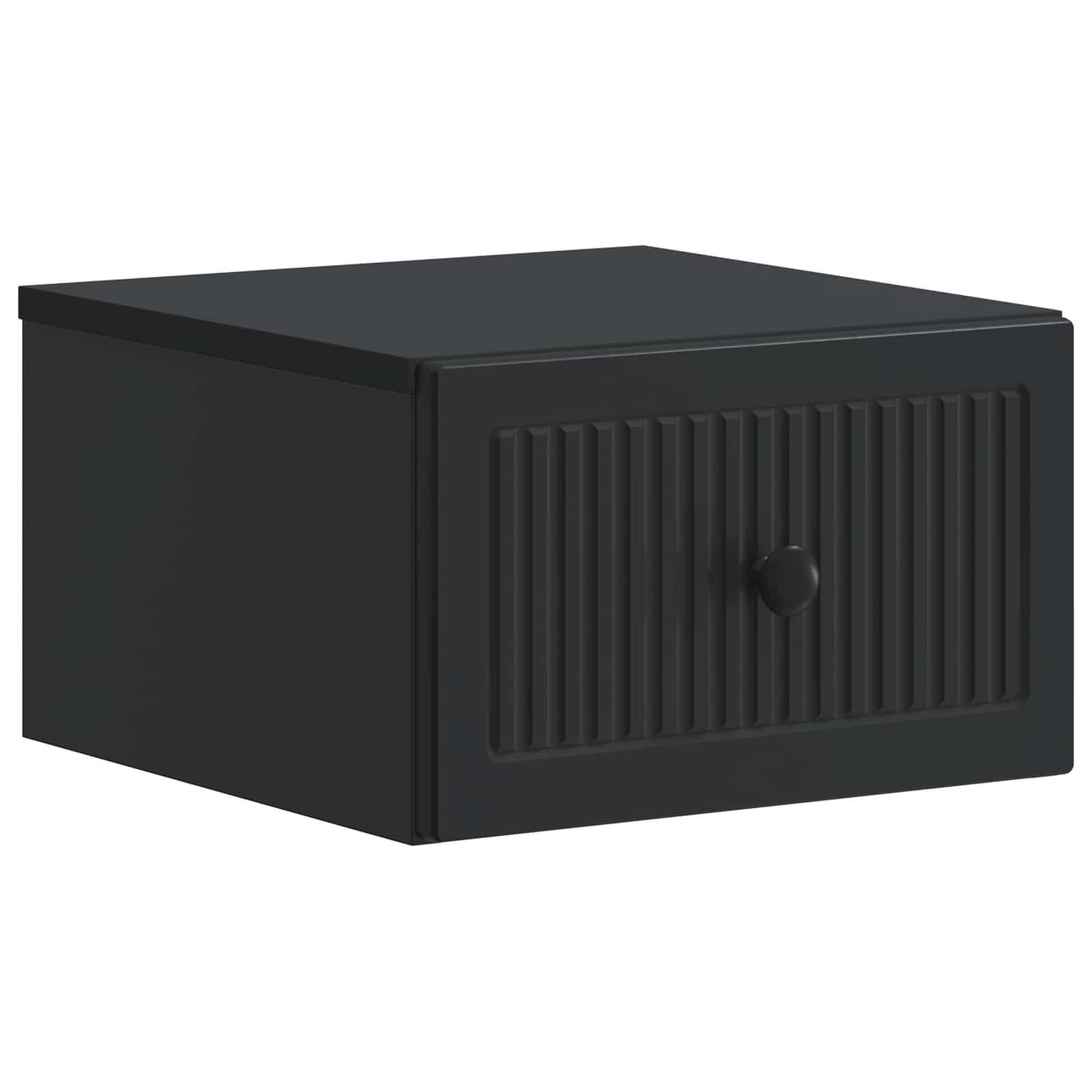 vidaXL Wandmontierter Nachttisch Schwarz 33 x 34,5 x 20 cm
