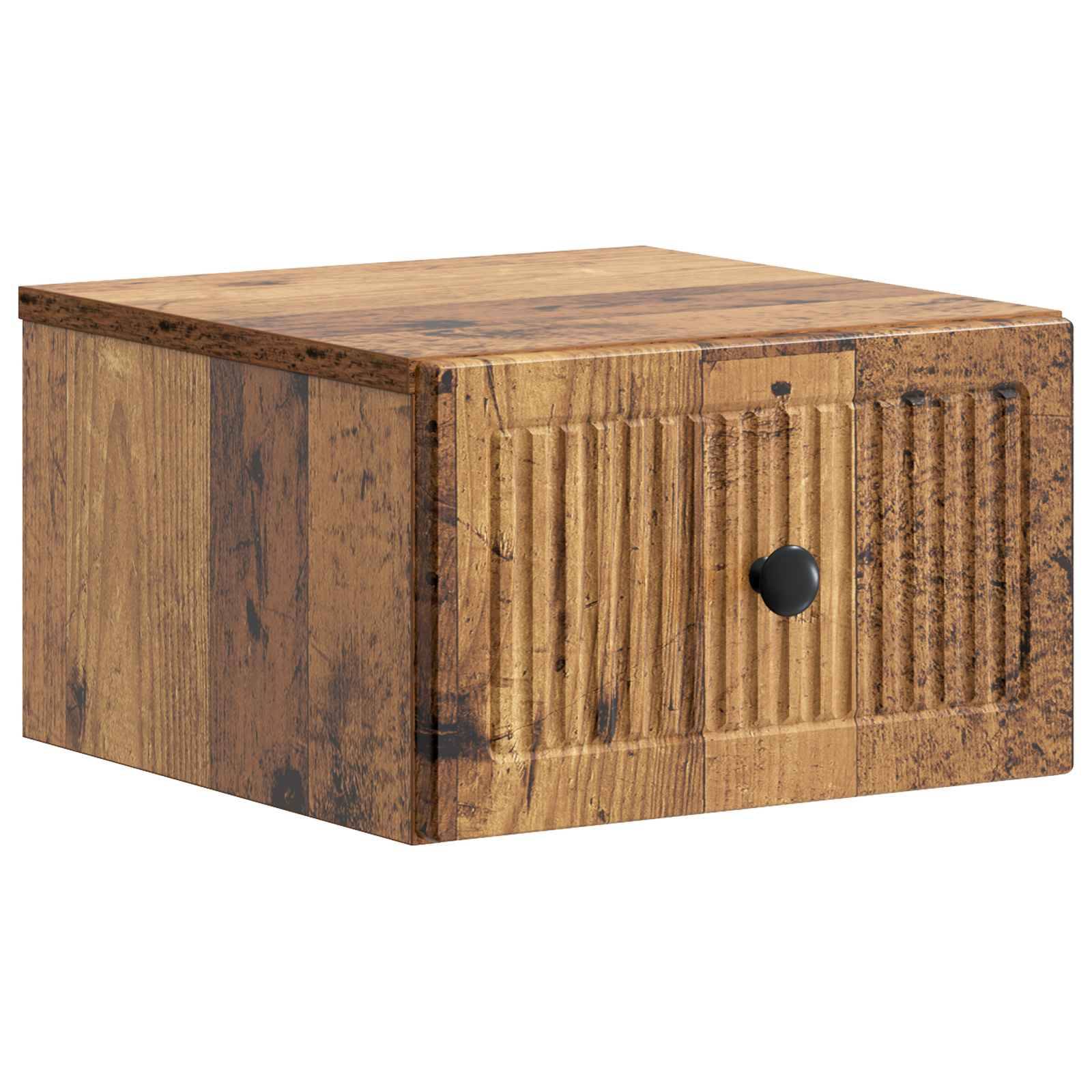 vidaXL Wandmontierter Nachttisch Altholz 33 x 34,5 x 20 cm