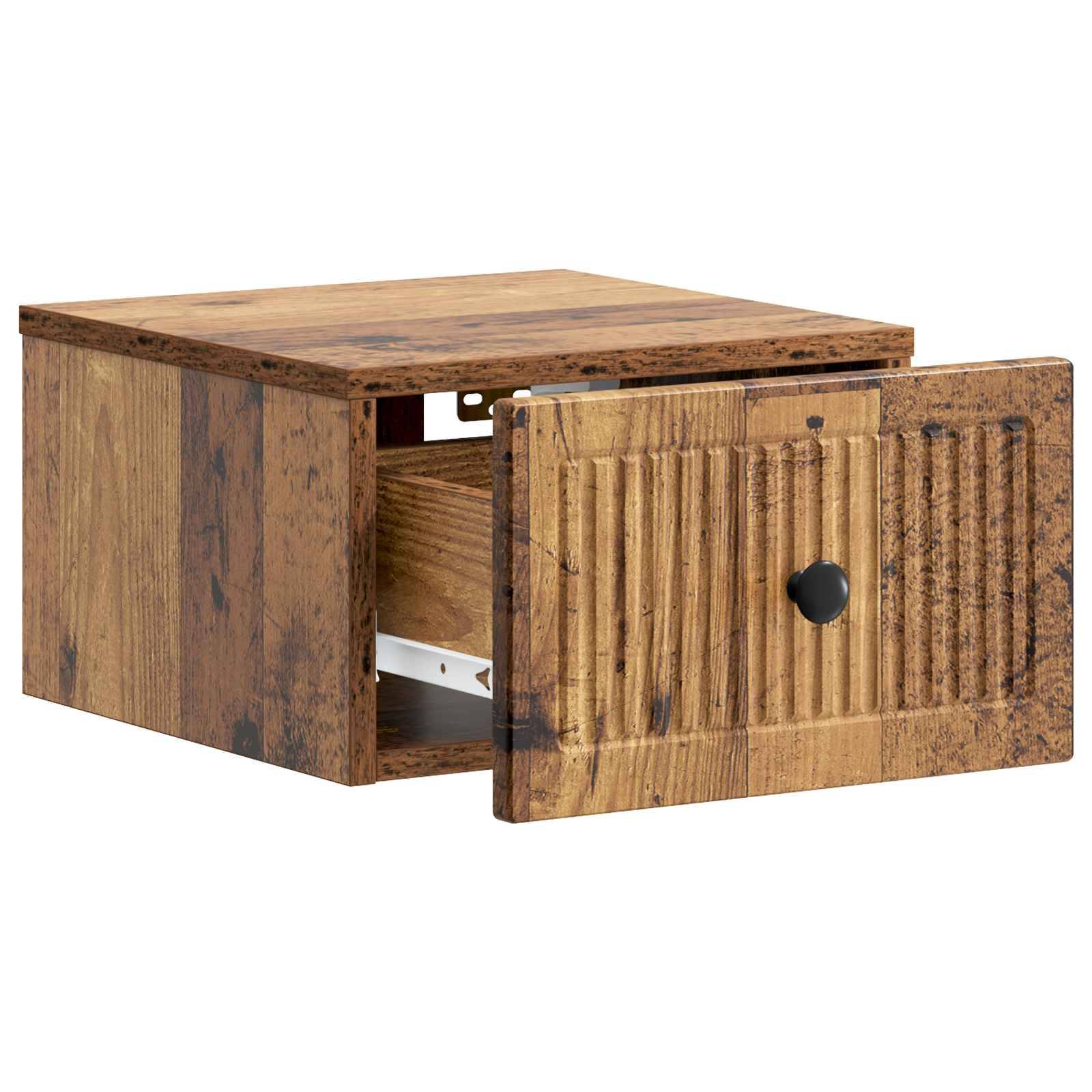 vidaXL Wandmontierter Nachttisch Altholz 33 x 34,5 x 20 cm