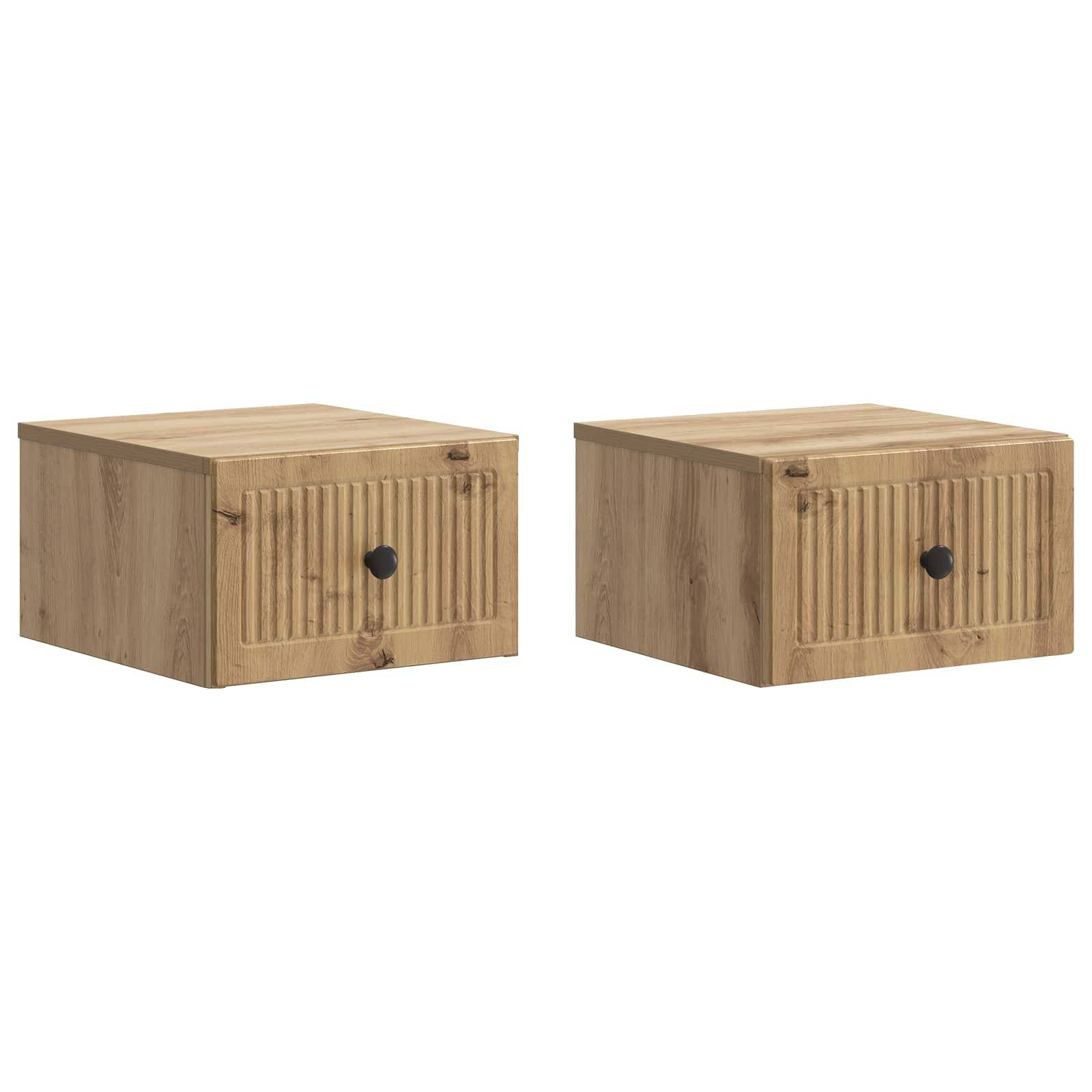 vidaXL Wandmontierter Nachttisch 2 pcs Artisan-Eiche 33 x 34,5 x 20 cm