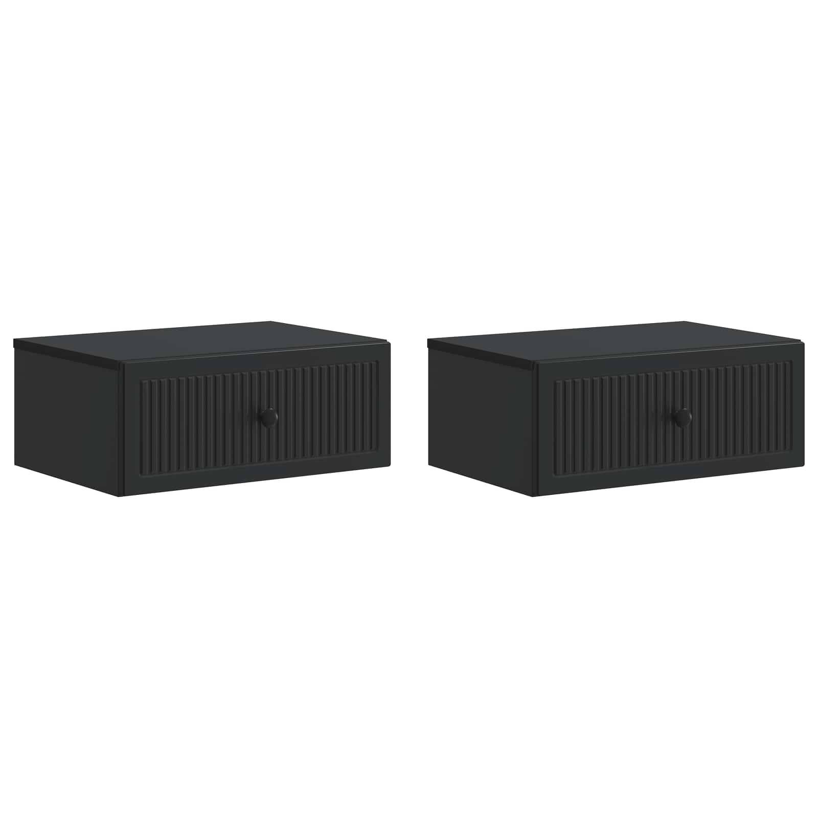 vidaXL Nachttisch 2 pcs Schwarz 49 x 34,5 x 20 cm Holzwerkstoff