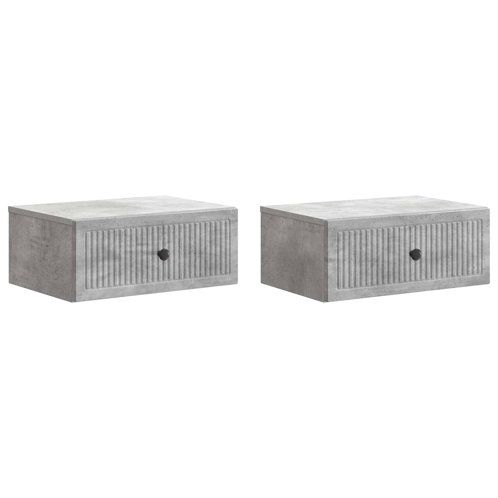 vidaXL Nachttisch 2 pcs Betongrau 49 x 34,5 x 20 cm Holzwerkstoff