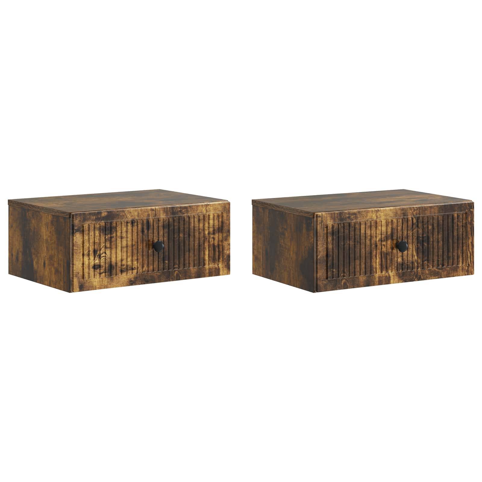 vidaXL Nachttisch 2 pcs Geräucherte Eiche 49 x 34,5 x 20 cm