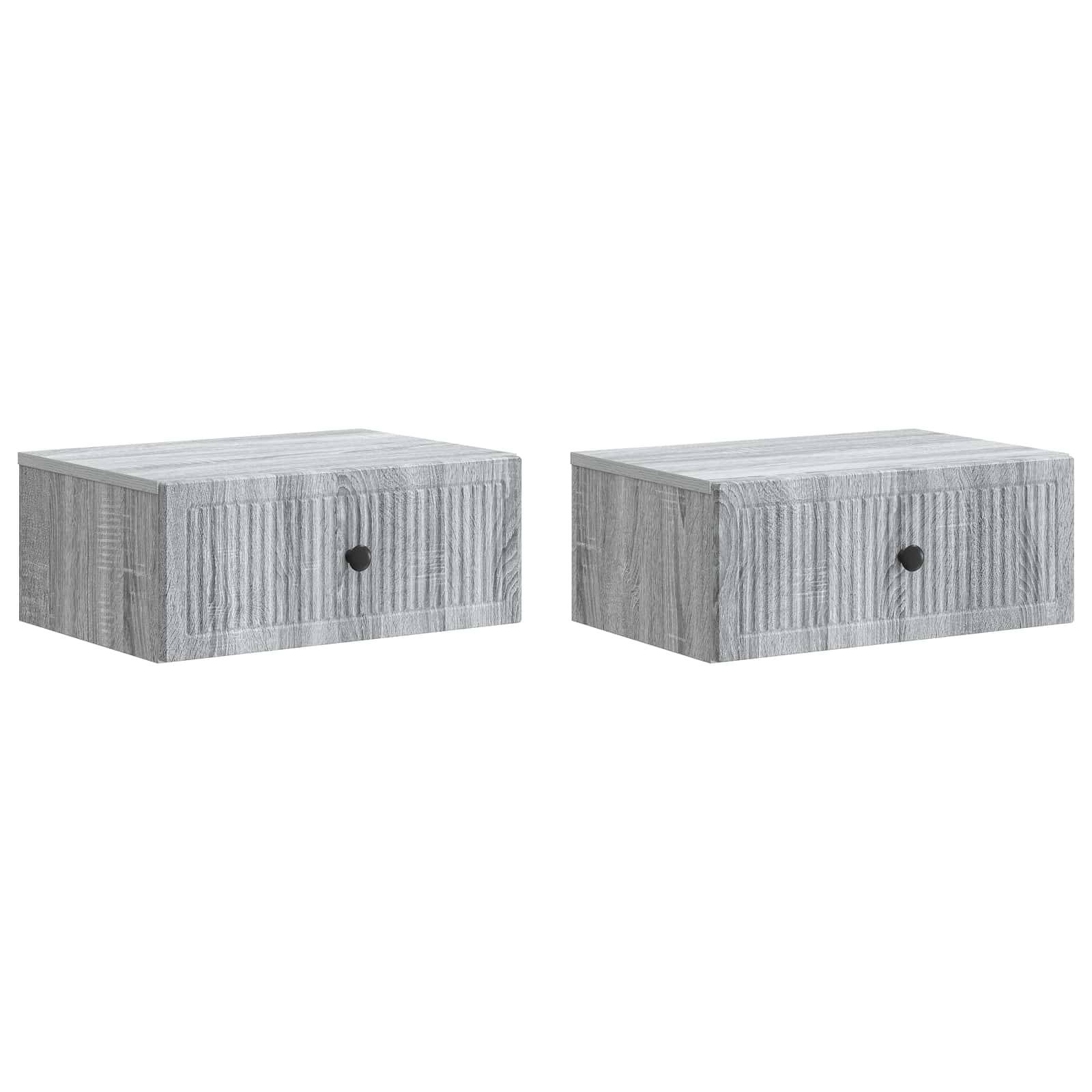 vidaXL Nachttisch 2 pcs Graues Sonoma 49 x 34,5 x 20 cm Holzwerkstoff