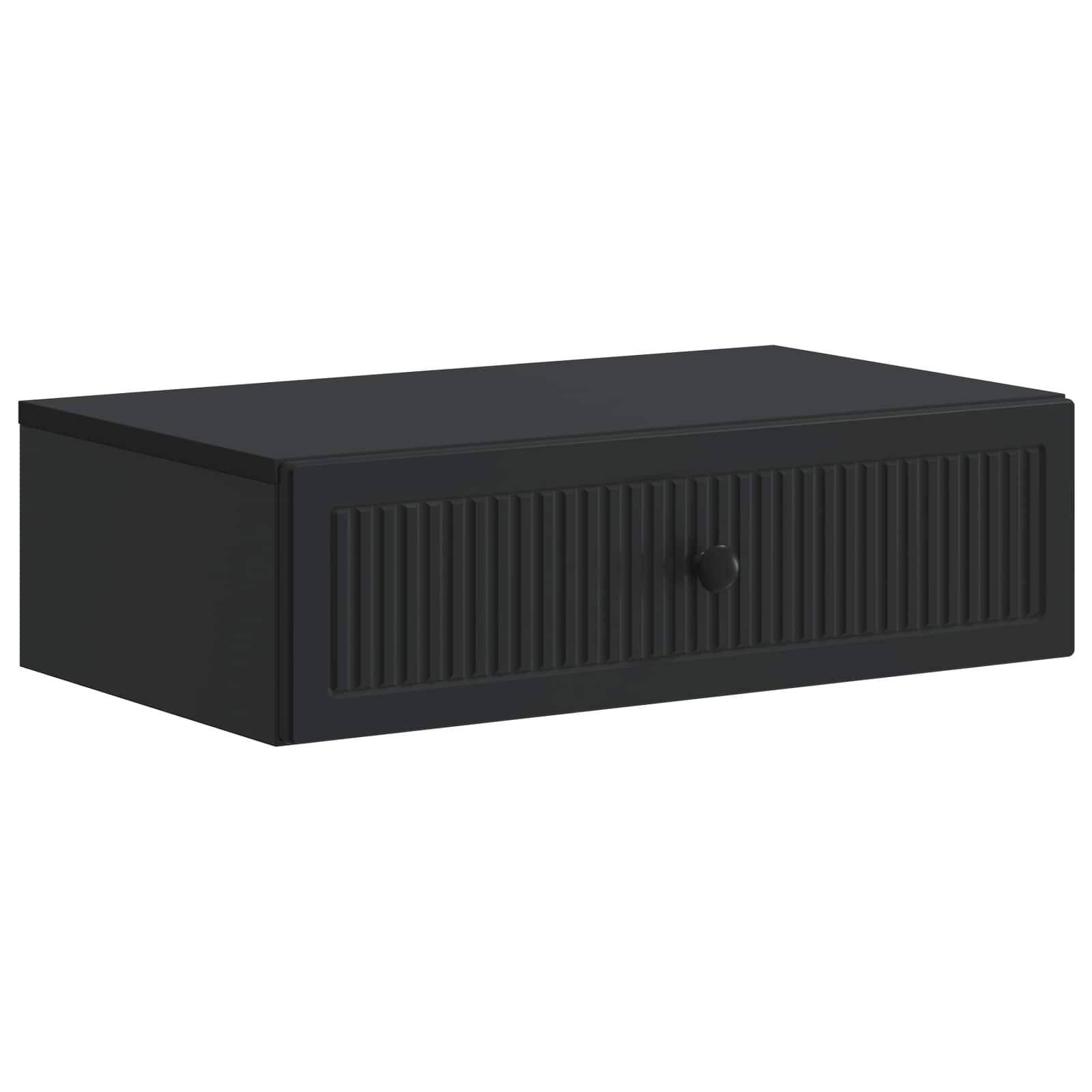 vidaXL Wandmontierter Beistelltisch Schwarz 59 x 34,5 x 17 cm