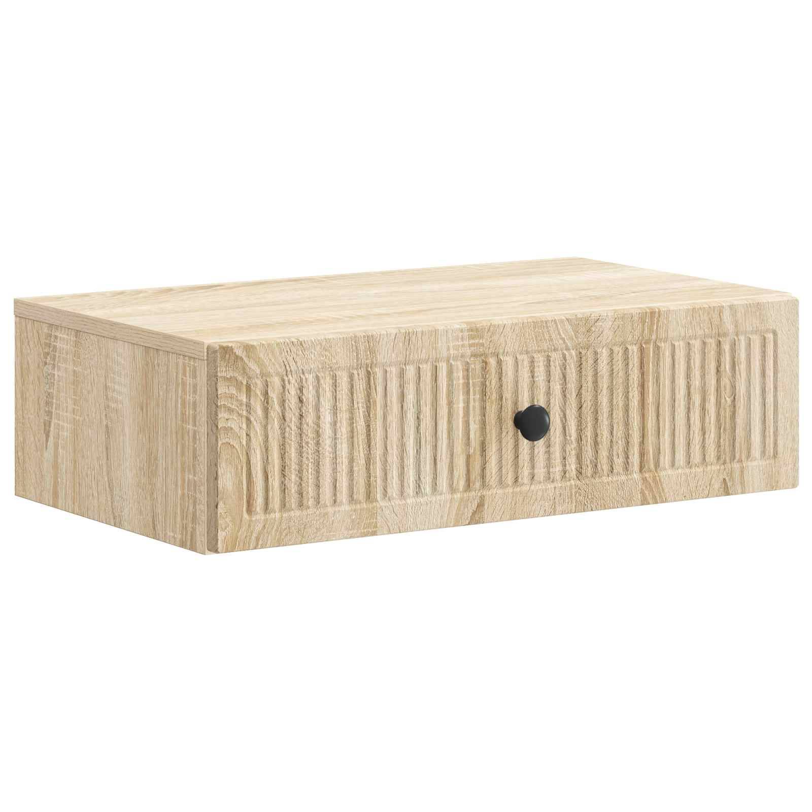 vidaXL Wandmontierter Beistelltisch Sonoma-Eiche 59 x 34,5 x 17 cm