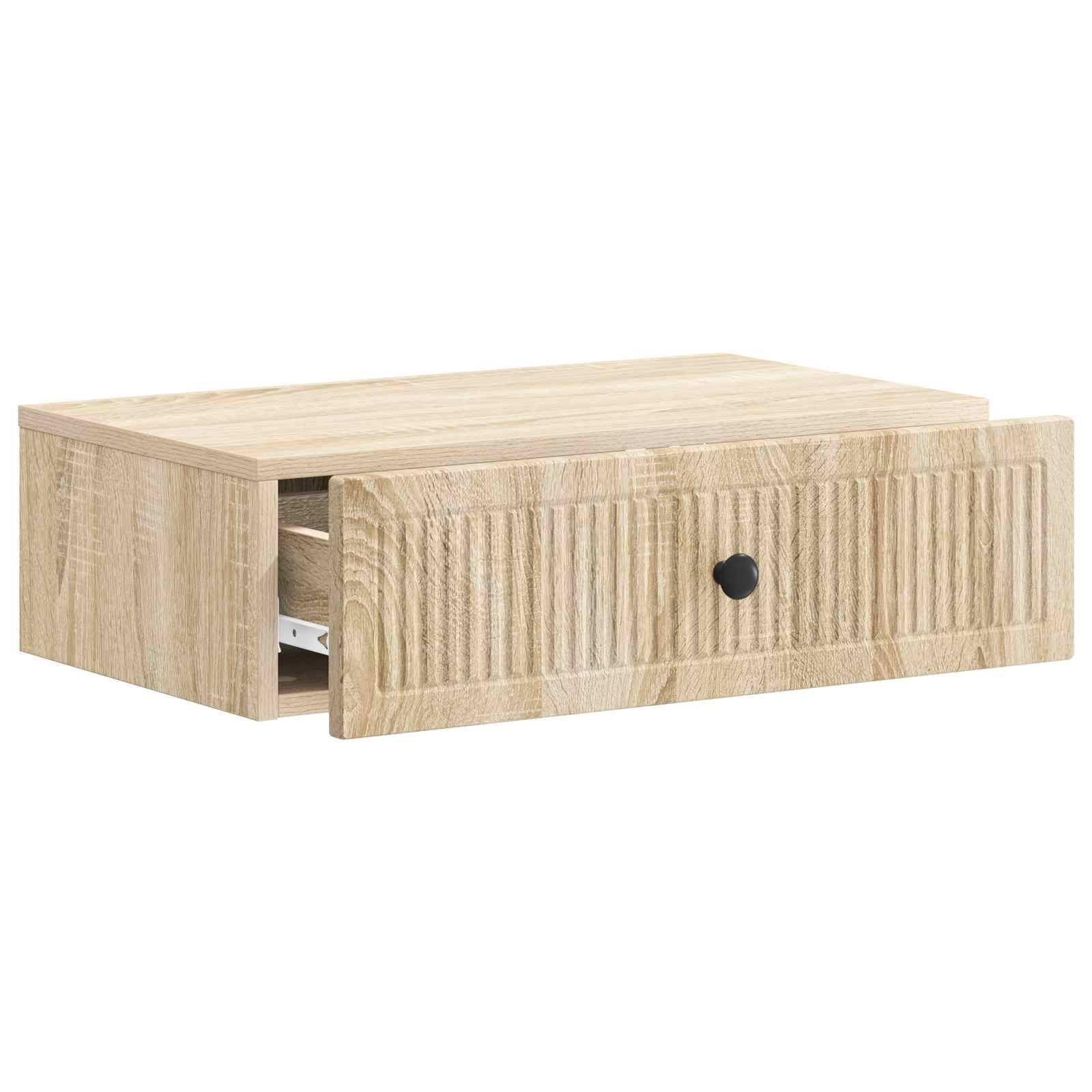 vidaXL Wandmontierter Beistelltisch Sonoma-Eiche 59 x 34,5 x 17 cm