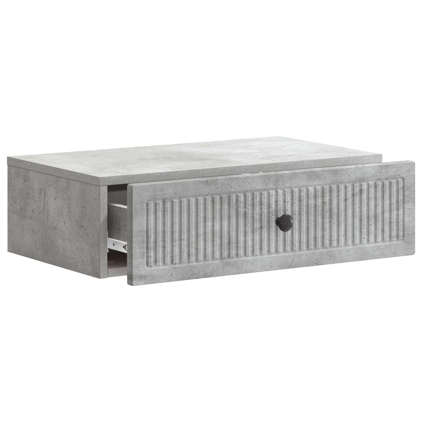vidaXL Wandmontierter Beistelltisch Betongrau 59 x 34,5 x 17 cm