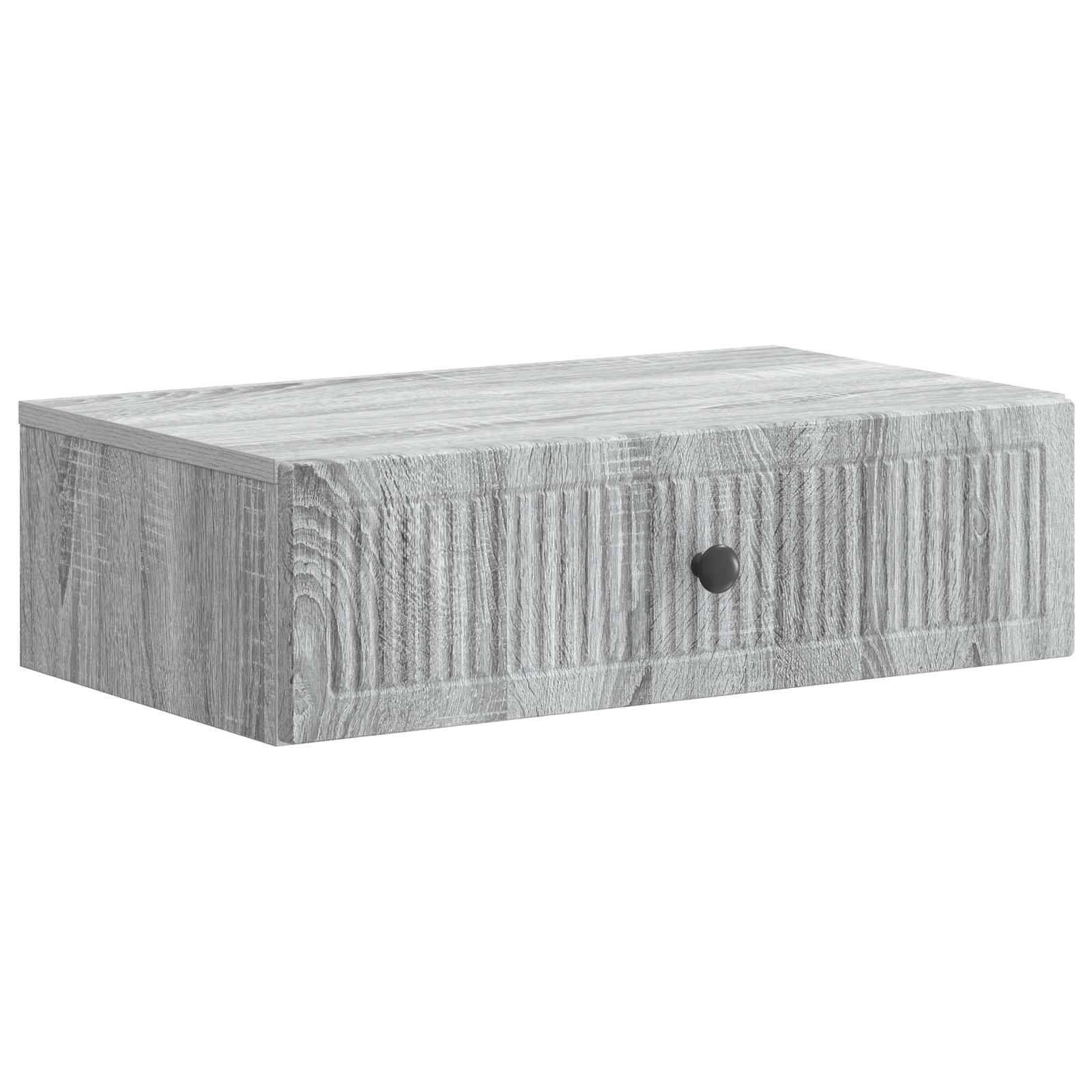 vidaXL Wandmontierter Beistelltisch Graues Sonoma 59 x 34,5 x 17 cm