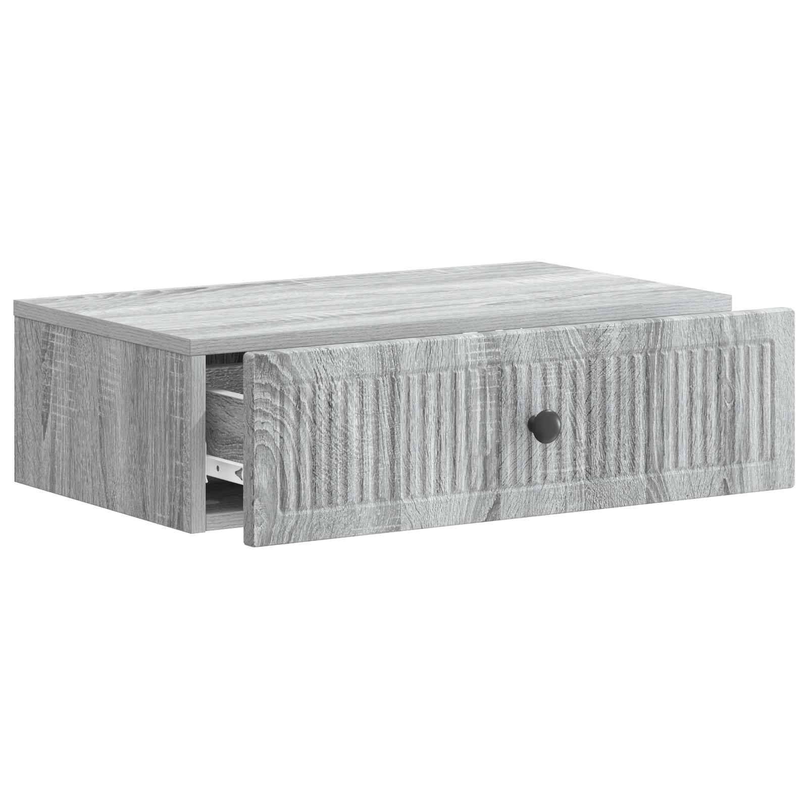 vidaXL Wandmontierter Beistelltisch Graues Sonoma 59 x 34,5 x 17 cm