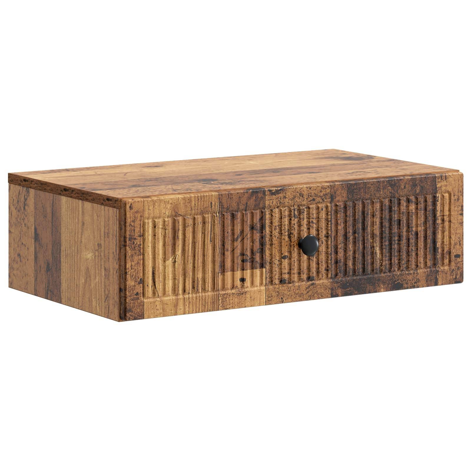 vidaXL Wandmontierter Beistelltisch Altholz 59 x 34,5 x 17 cm