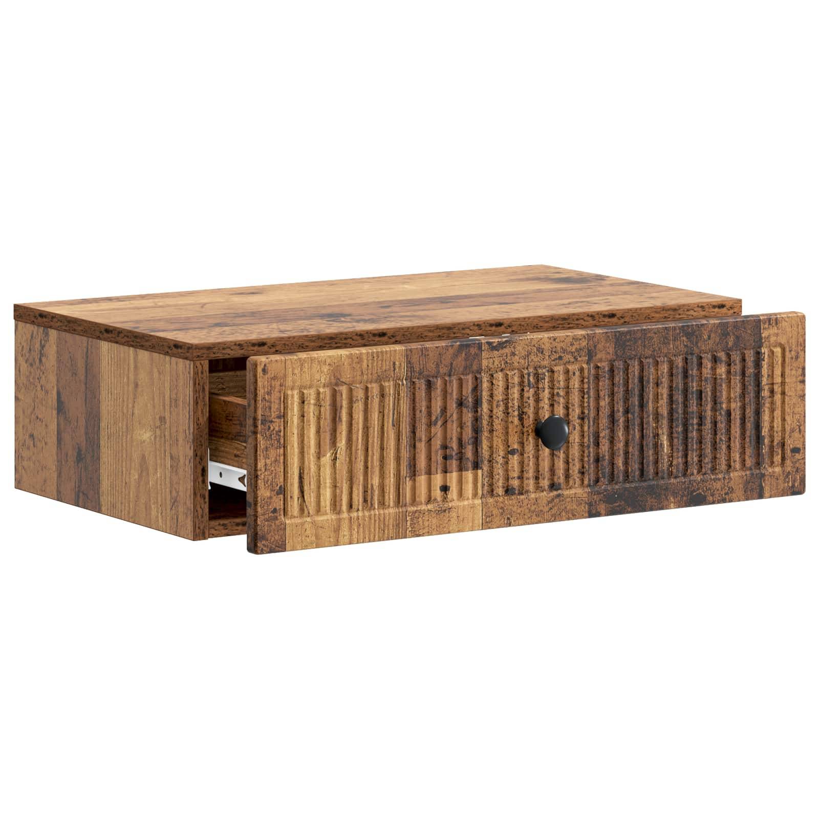 vidaXL Wandmontierter Beistelltisch Altholz 59 x 34,5 x 17 cm